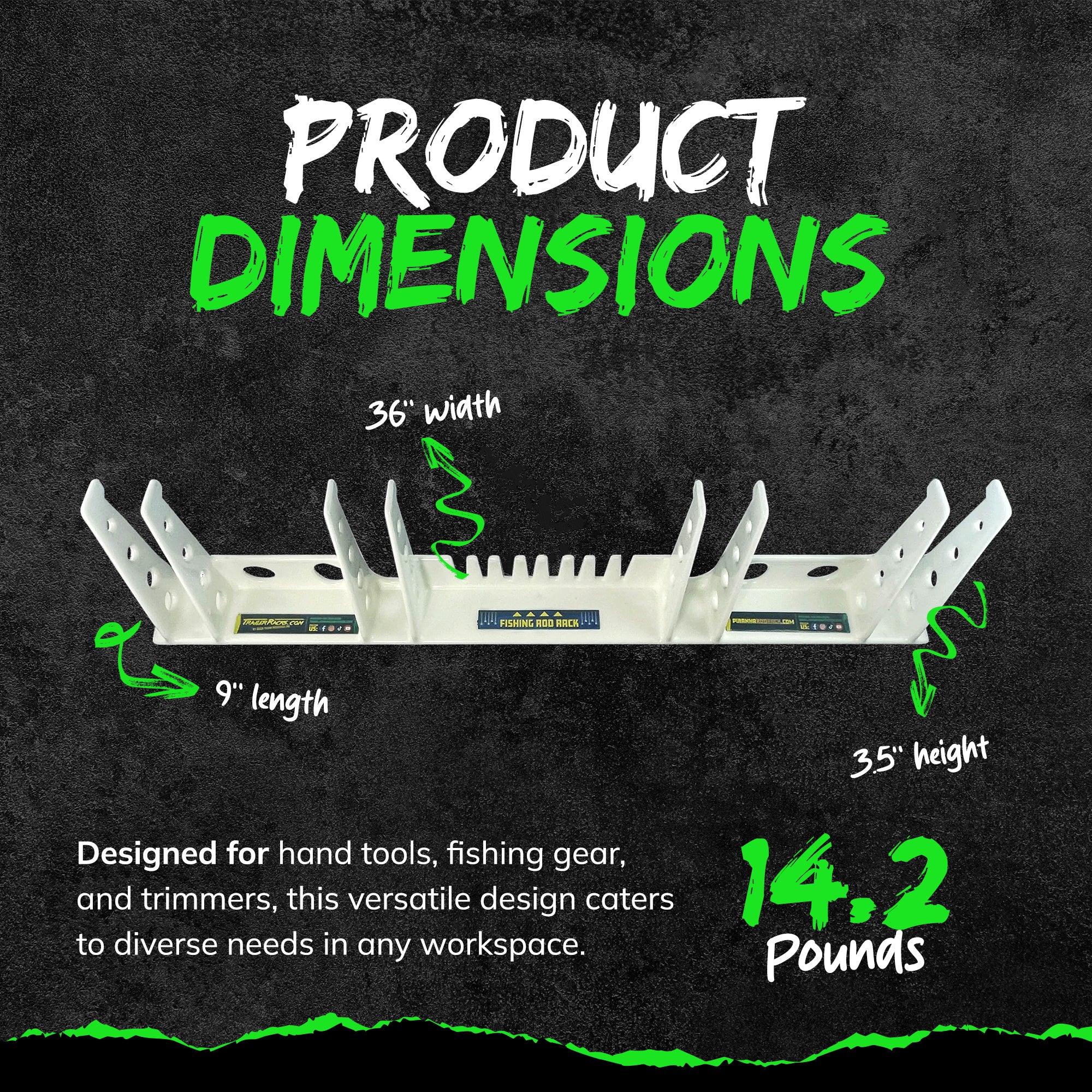 Green Touch Piranha Garage Organizer for Hand Tools (Open Box)