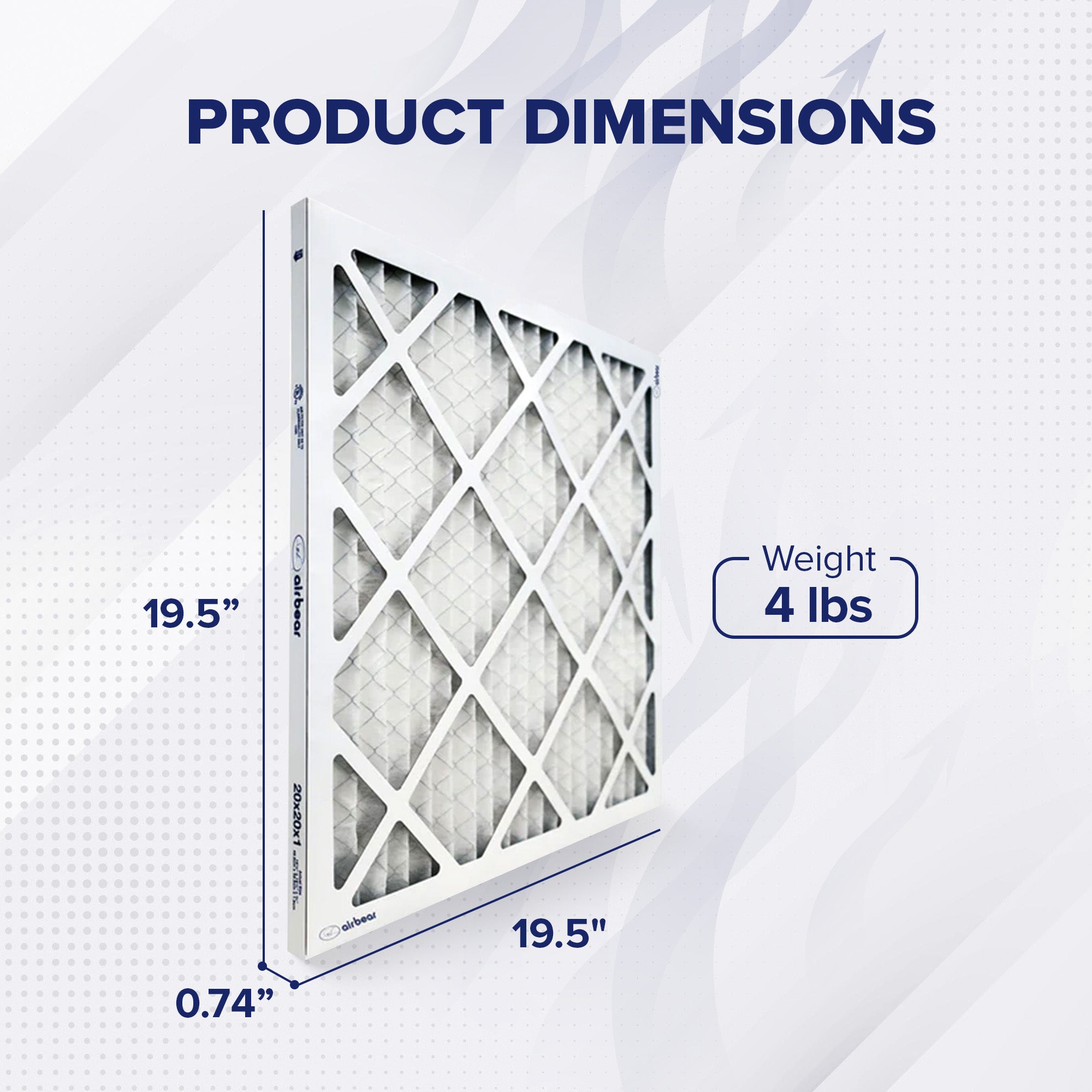 Trion 8 Air Bear 20 x 20 x 1" High Efficiency Pleated HVAC Filter, 4pk(Open Box) - VMInnovations