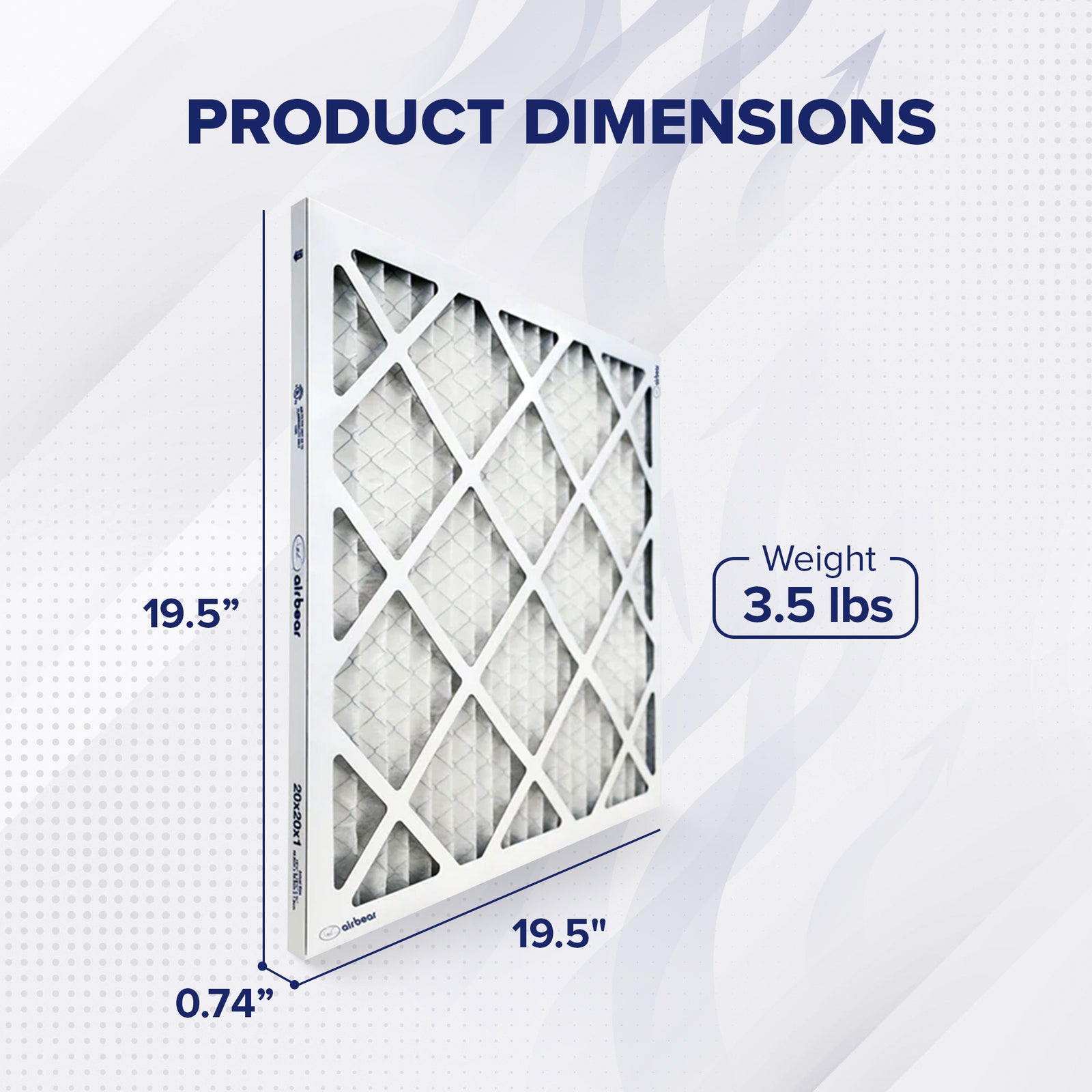 Trion MERV 13 Air Bear 20 x 20 x 1" High Efficiency Pleated HVAC Filter, 6 Pack - VMInnovations