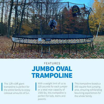 Springfree Trampoline 12'x19' Jumbo Oval Trampoline with 22'x29' Space Required