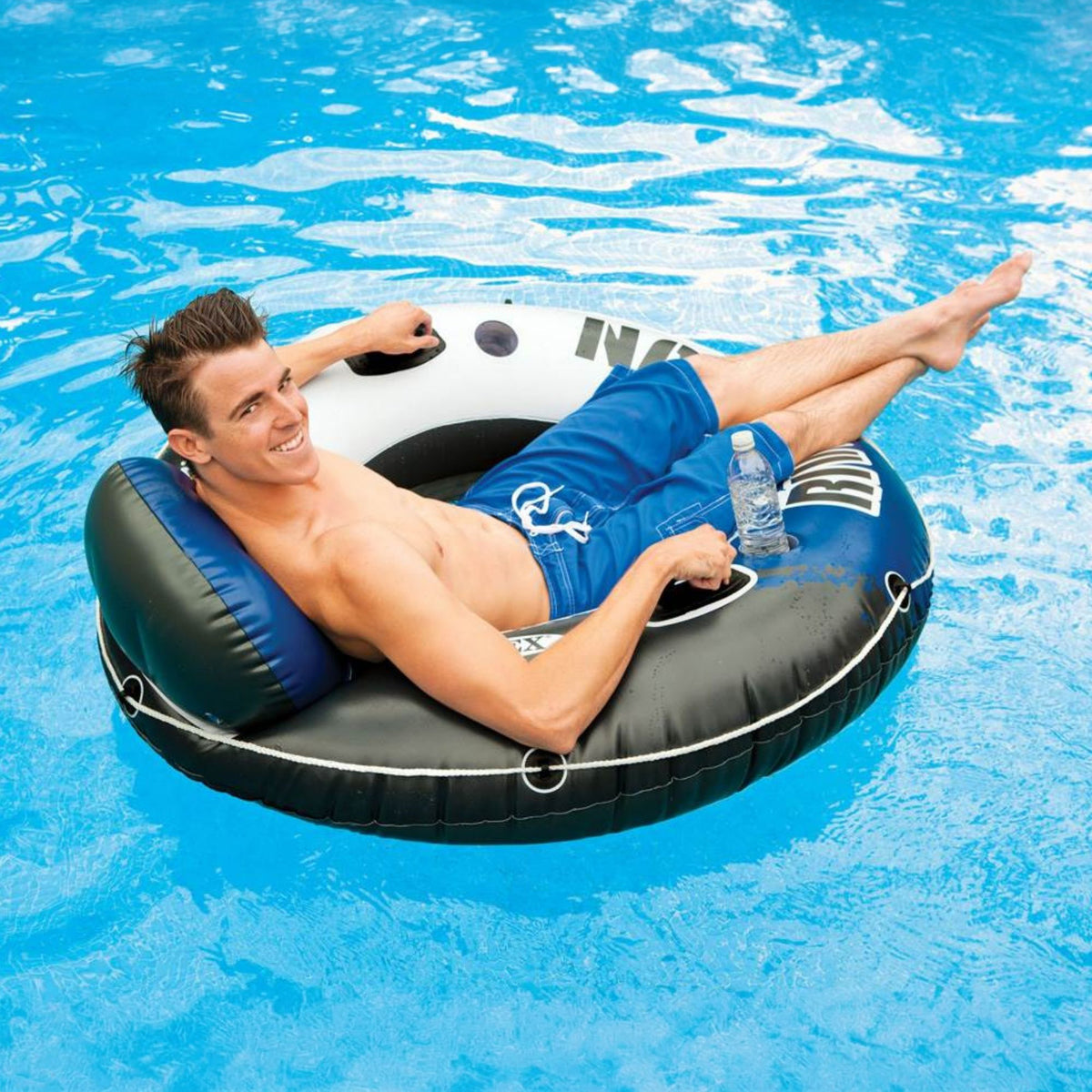 Intex River Run 1 Inflatable Floating Tube Raft for Lake, Pool, Ocean (24 Pack) - VMInnovations