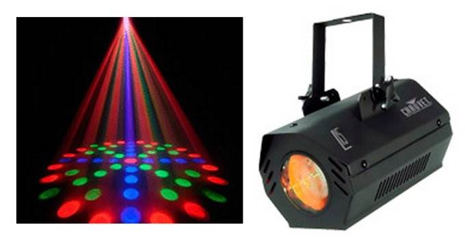 Chauvet DJ LX-5X Dance Club LED Moonflower Effect Light w/ 2 NV-F18 Black Lights