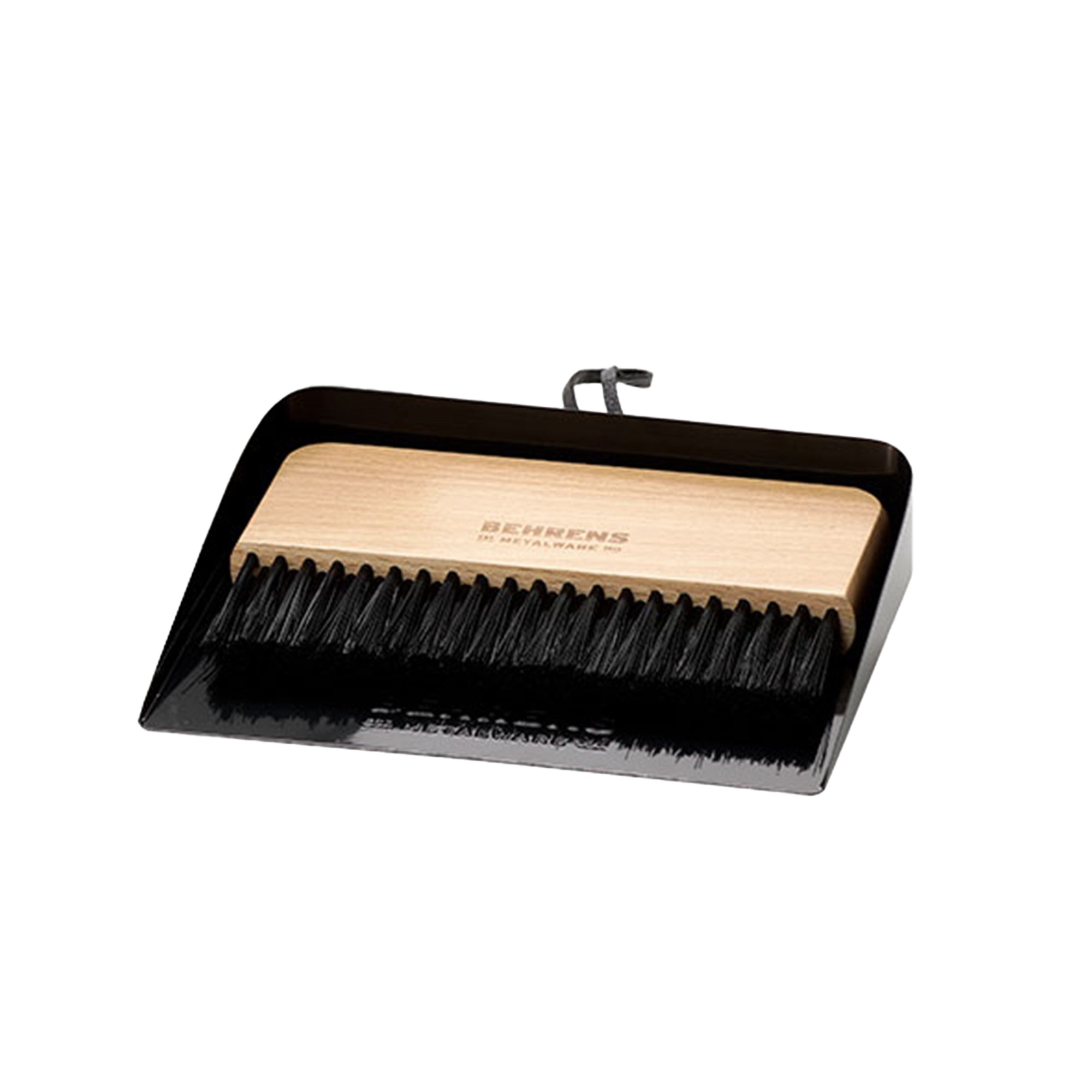 Behrens Portable Galvanized Steel Dustpan and Brush Broom Set, Black (Open Box) - VMInnovations