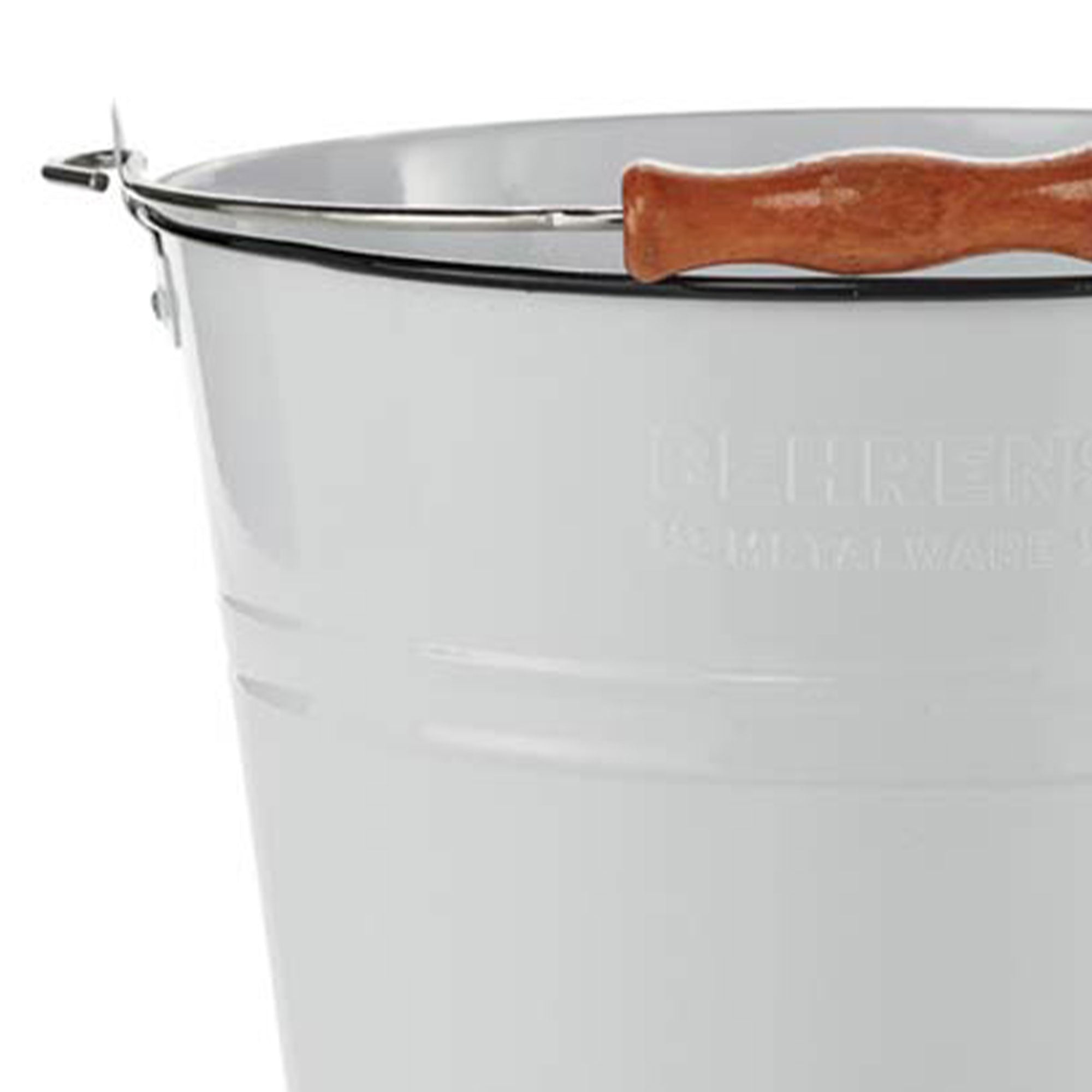 Behrens 2.75 Gallon Round Galvanized Steel Cleaning Pail with Handle, White - VMInnovations