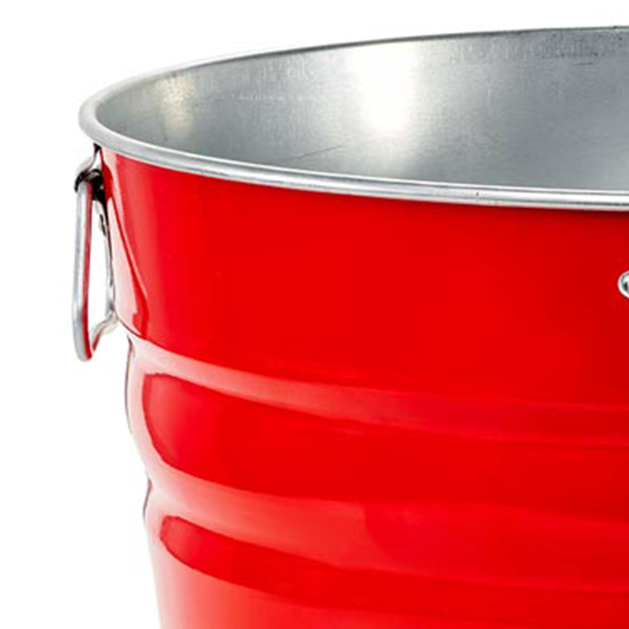 Behrens 9 Gal Galvanized Steel Utility Basket with Wire Handle & Rim, Red Bushel - VMInnovations