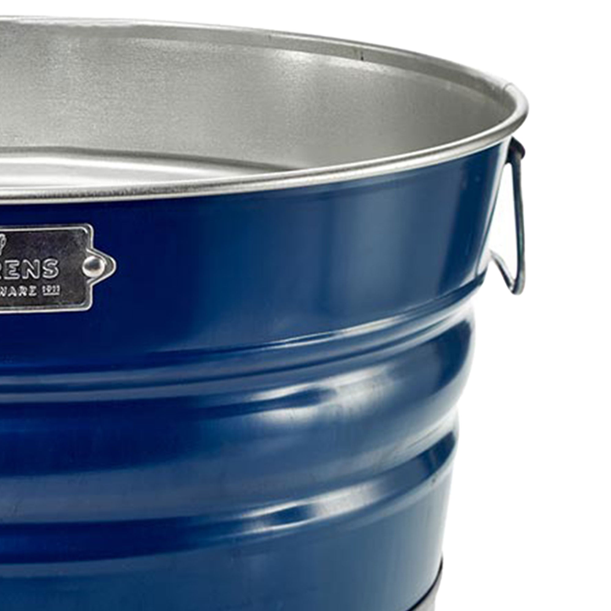 Behrens 9 Gal Galvanized Steel Utility Basket with Wire Handle, Navy Blue Bushel - VMInnovations