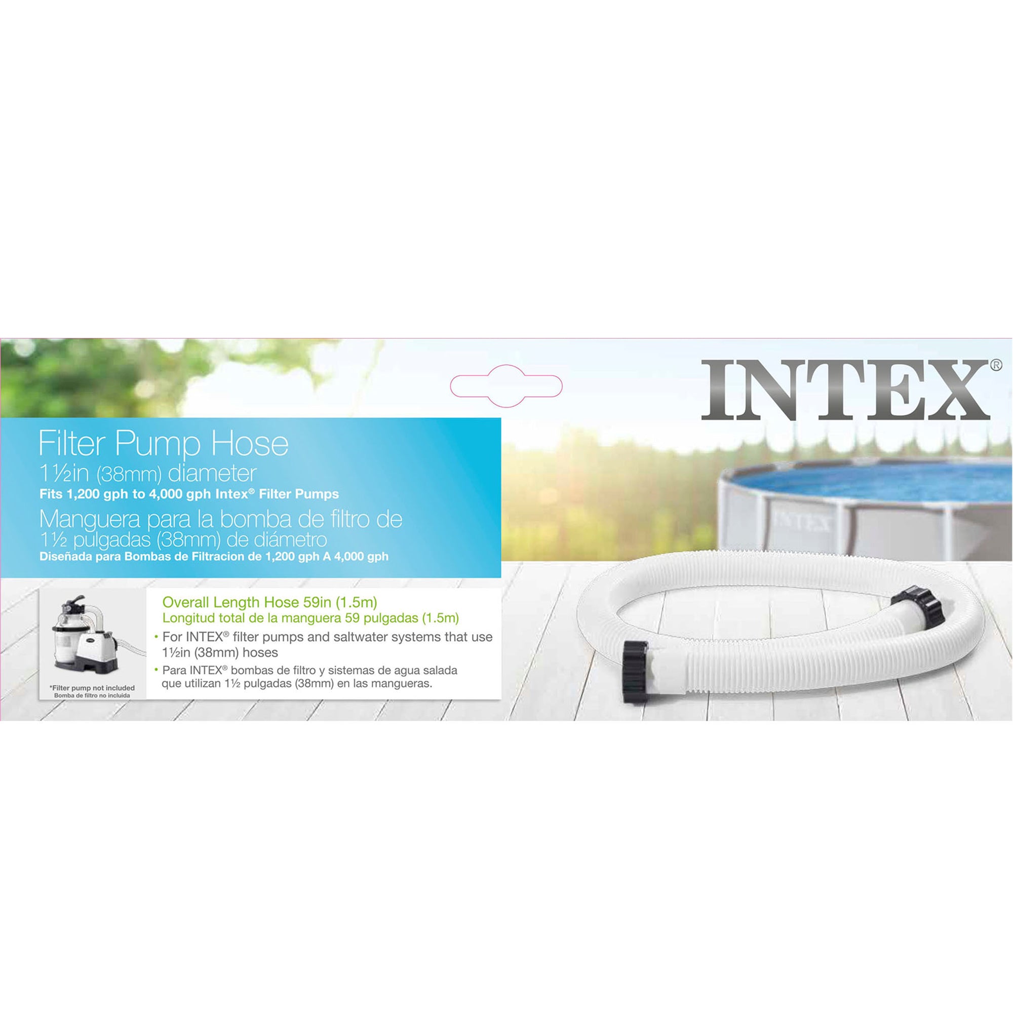 Intex 1.5" Diameter Accessory Pool Pump Replacement Hose - 59" Long - Set of 2 - VMInnovations
