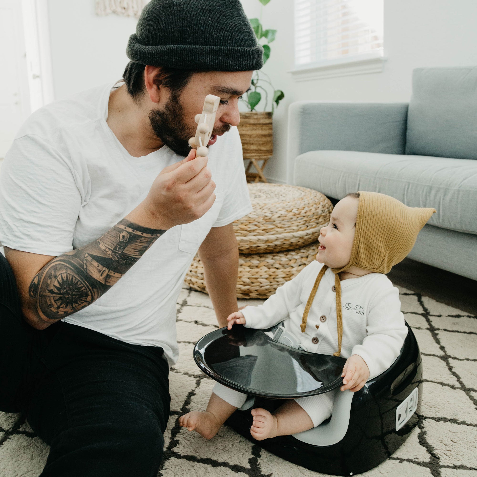 Bumbo Toddler Multi Seat 3-in-1 Booster High Chair and Tray, Black/Monsoon - VMInnovations