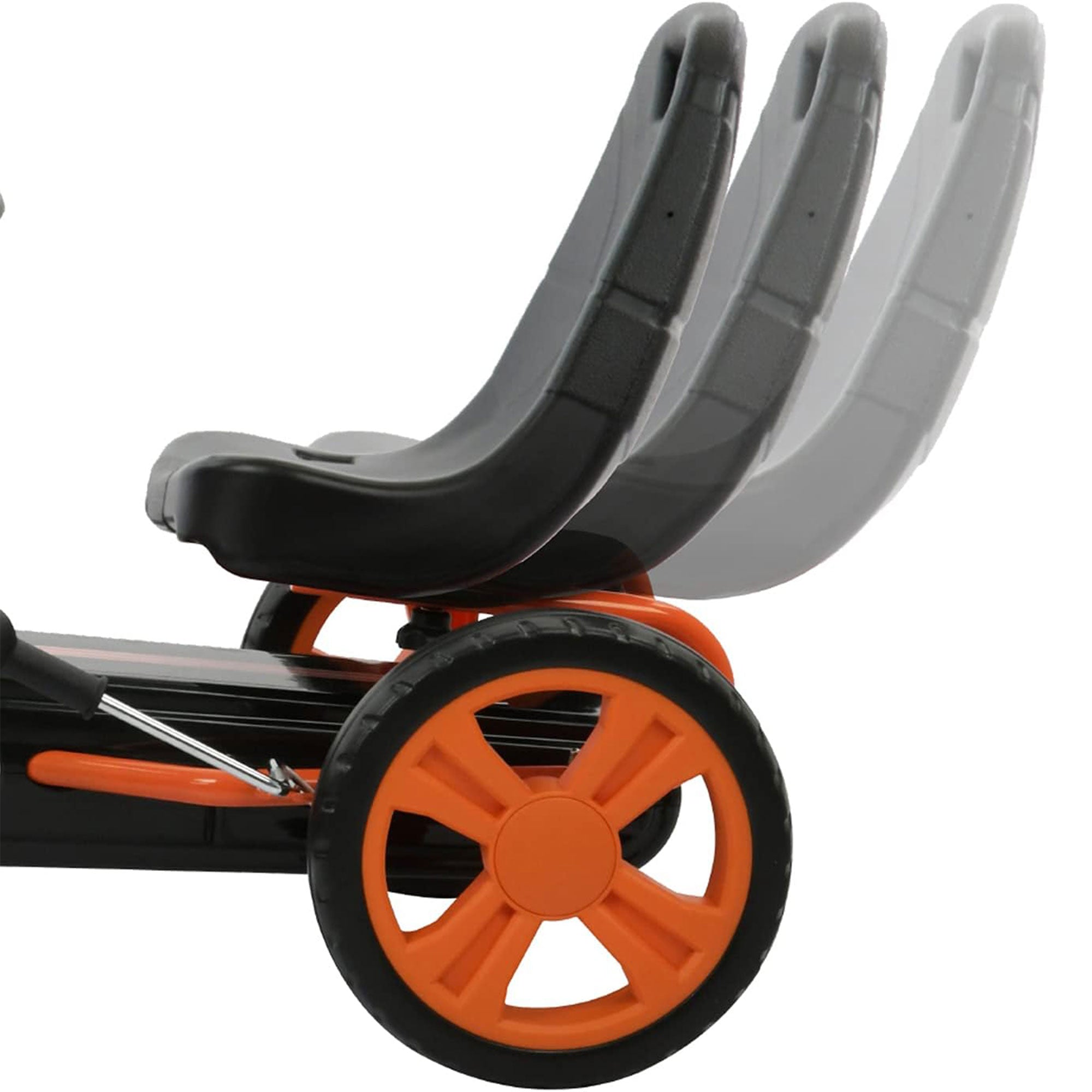 hauck Speedster Pedal Car w/ 3 Way Adjustable Bucket Seat & Steel Frame, Orange - VMInnovations