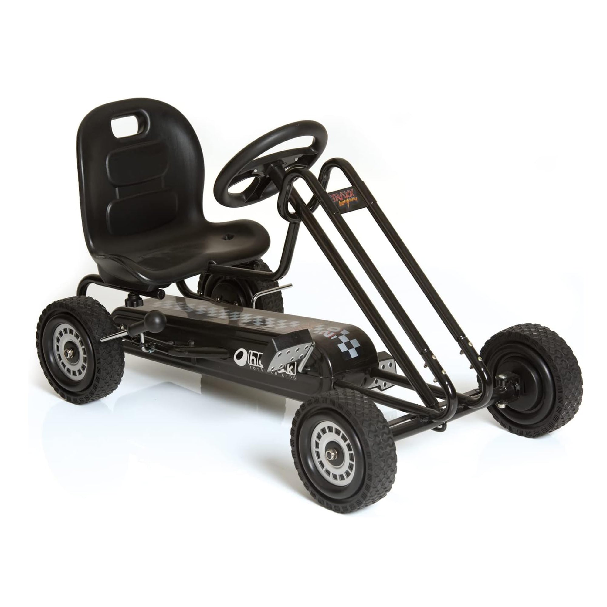 hauck Ergonomic Pedal Ride On Go Kart Toy for Boys and Girls, Black (Open Box)