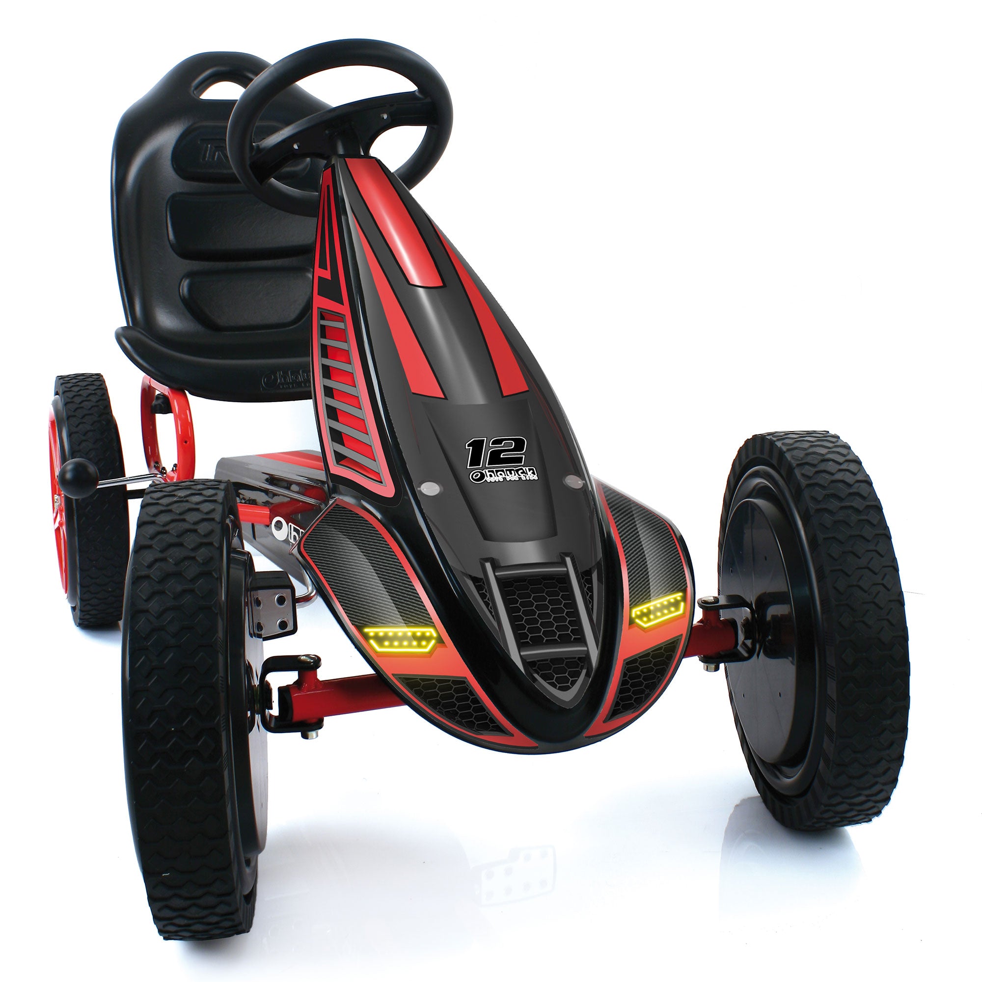 hauck Racing Go Kart w/Low Profile Rubber Tires, Handbrake Design, Red(Open Box) - VMInnovations