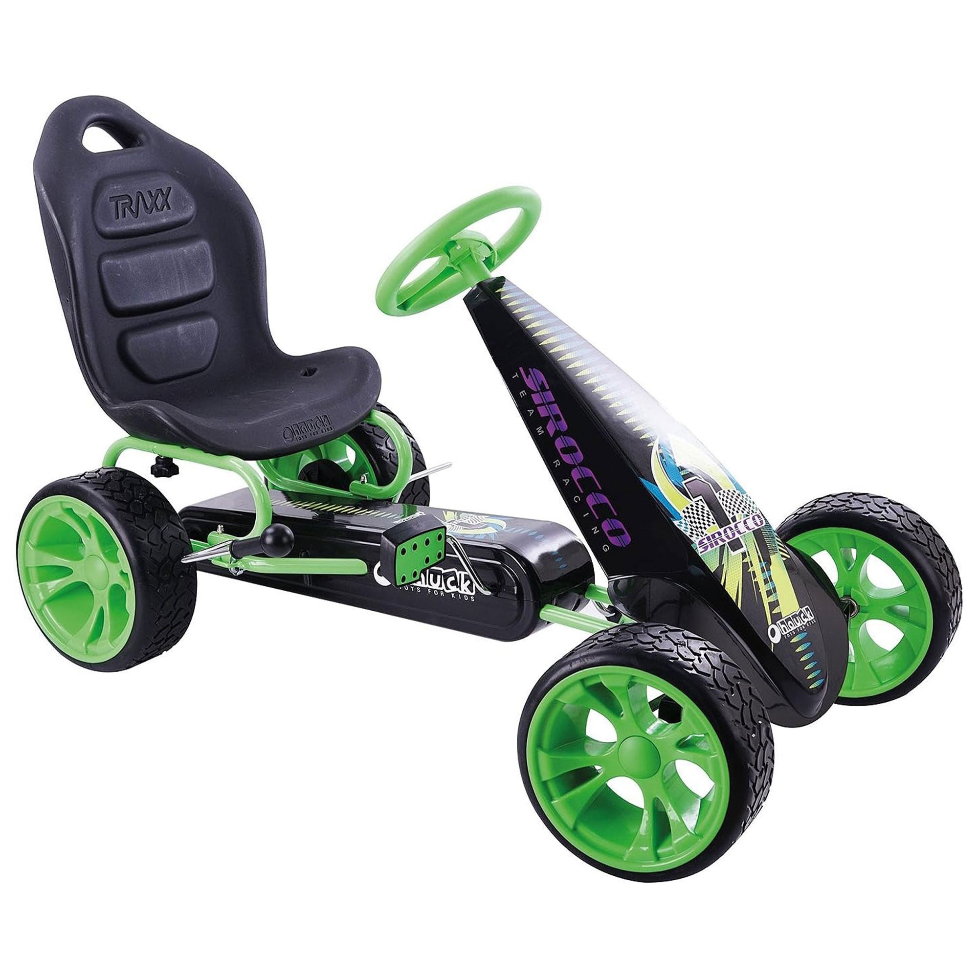 hauck Racing Clutch Free Go Kart with Low Profile Rubber Tires, Green (Open Box) - VMInnovations