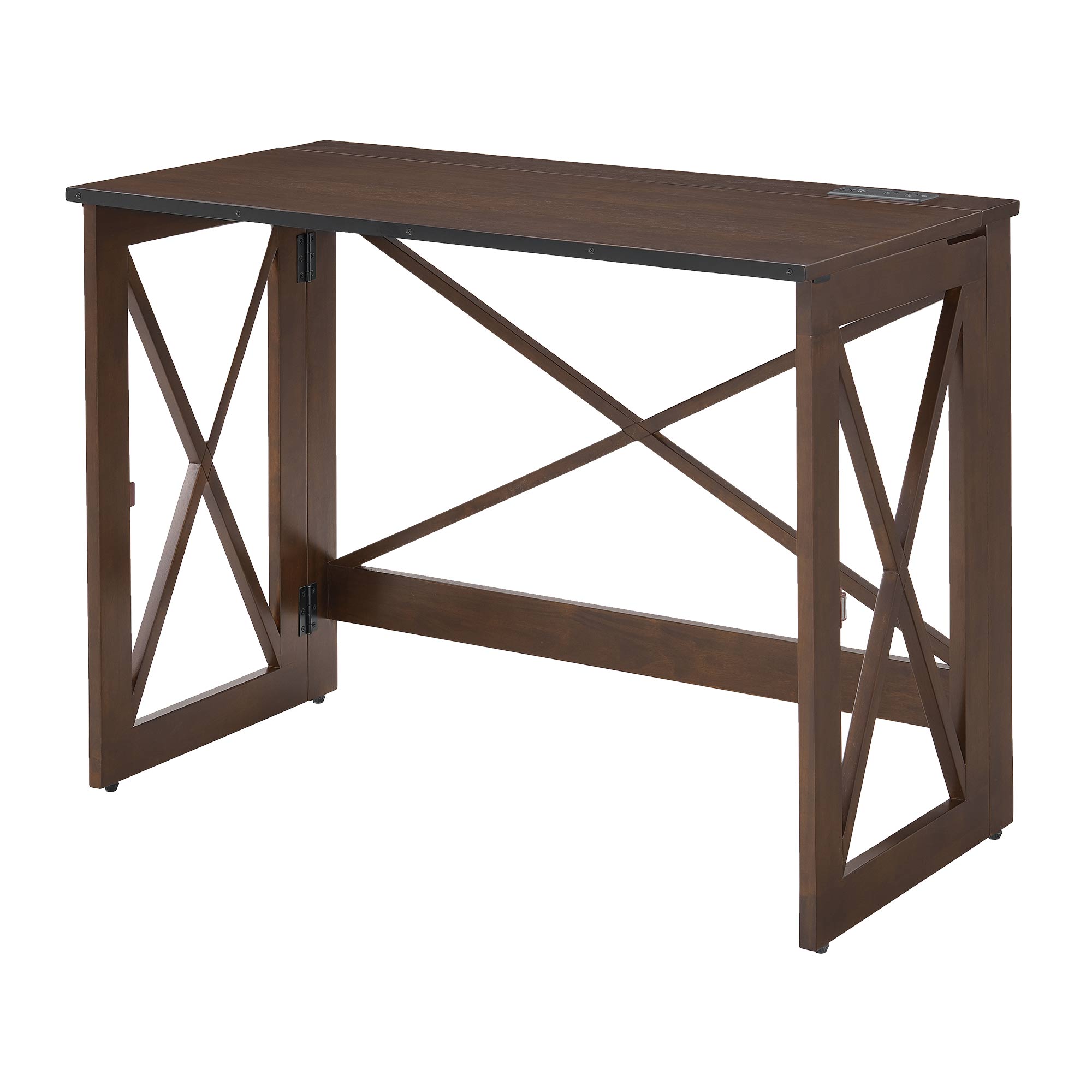 MECO Stakmore Stylish Versatile Folding Desk with Built In Outlets (Open Box) - VMInnovations