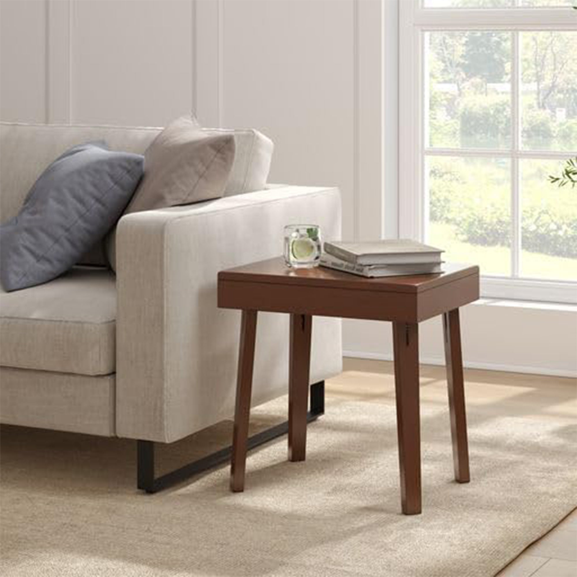 Stakmore Wooden Folding End Table, No Assembly, Espresso Finish, 19 x 15 x 19 in