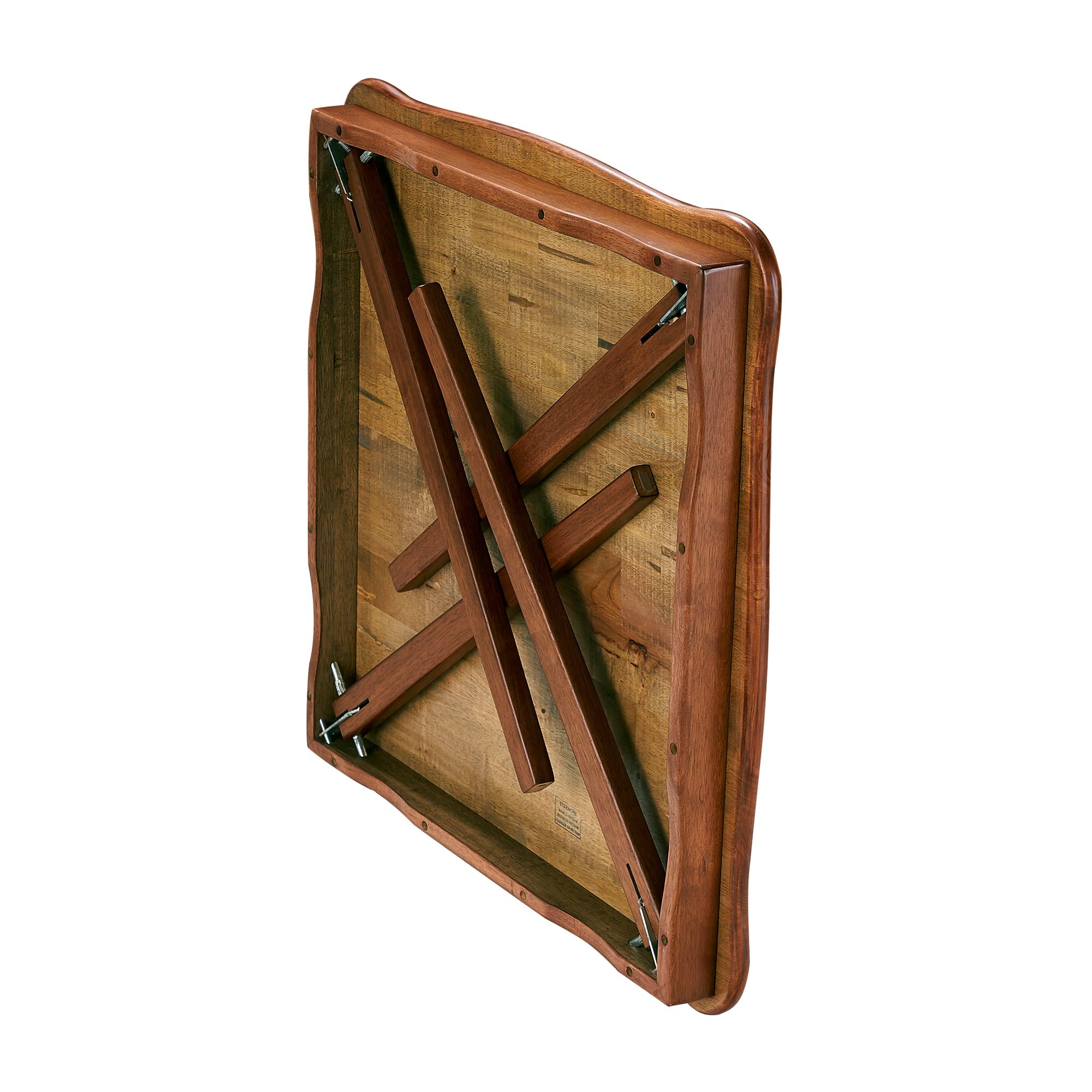 MECO Stakmore Scalloped Edge Compact Traditional Folding Table, Cherry (Used) - VMInnovations
