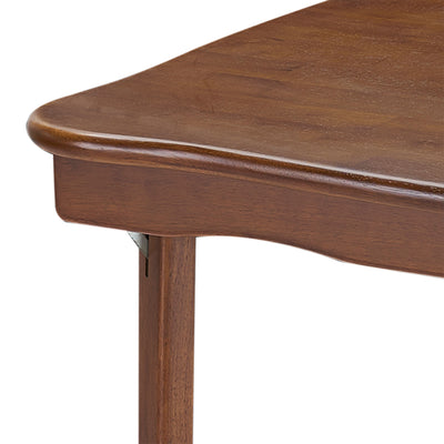 MECO Stakmore Scalloped Edge Compact Traditional Folding Card Table, Fruitwood