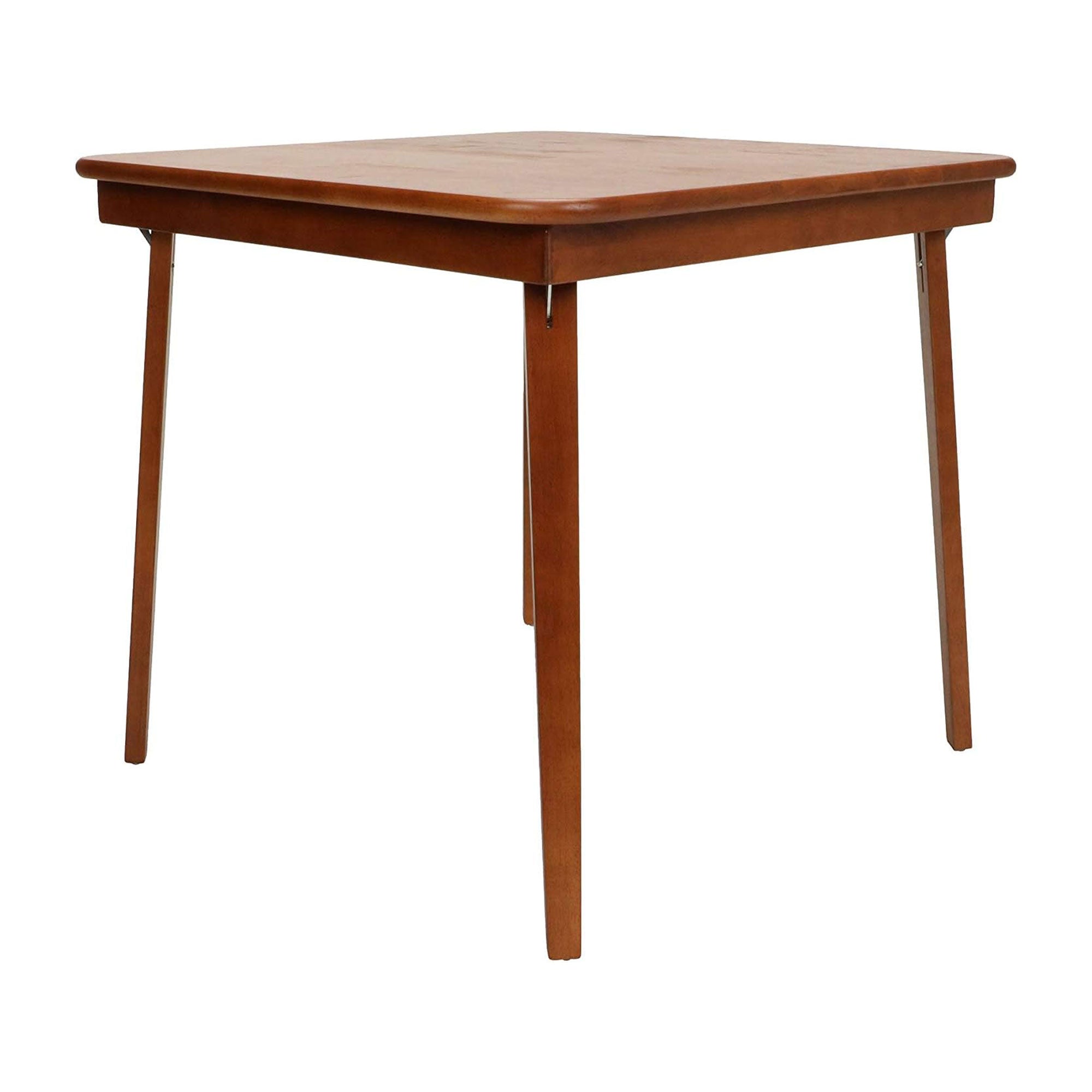 MECO Classic Straight Edge Solid Wood Folding Card Table, Cherry Frame (Used)