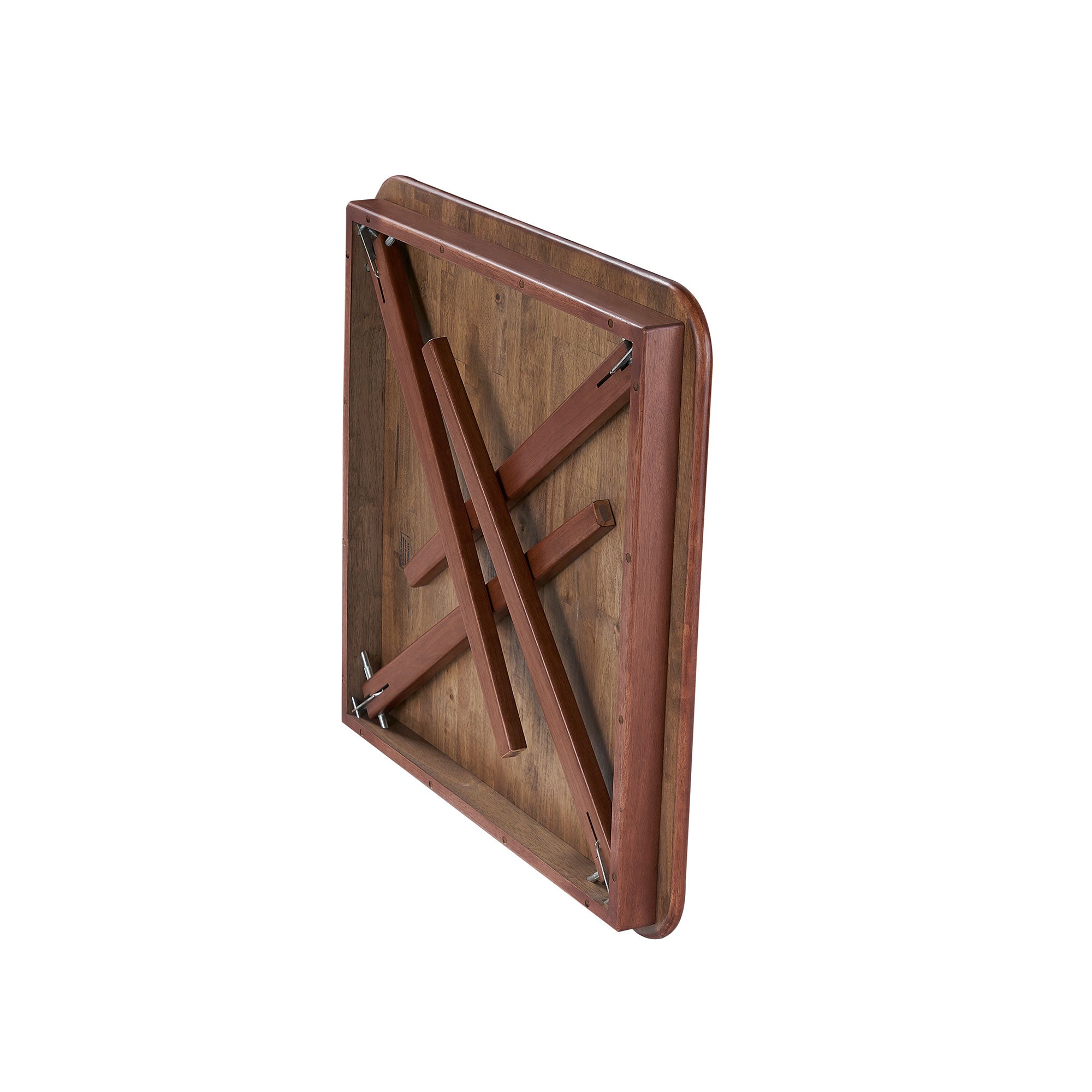 MECO Classic Straight Edge Solid Wood Folding Card Table, Cherry Frame (Used)