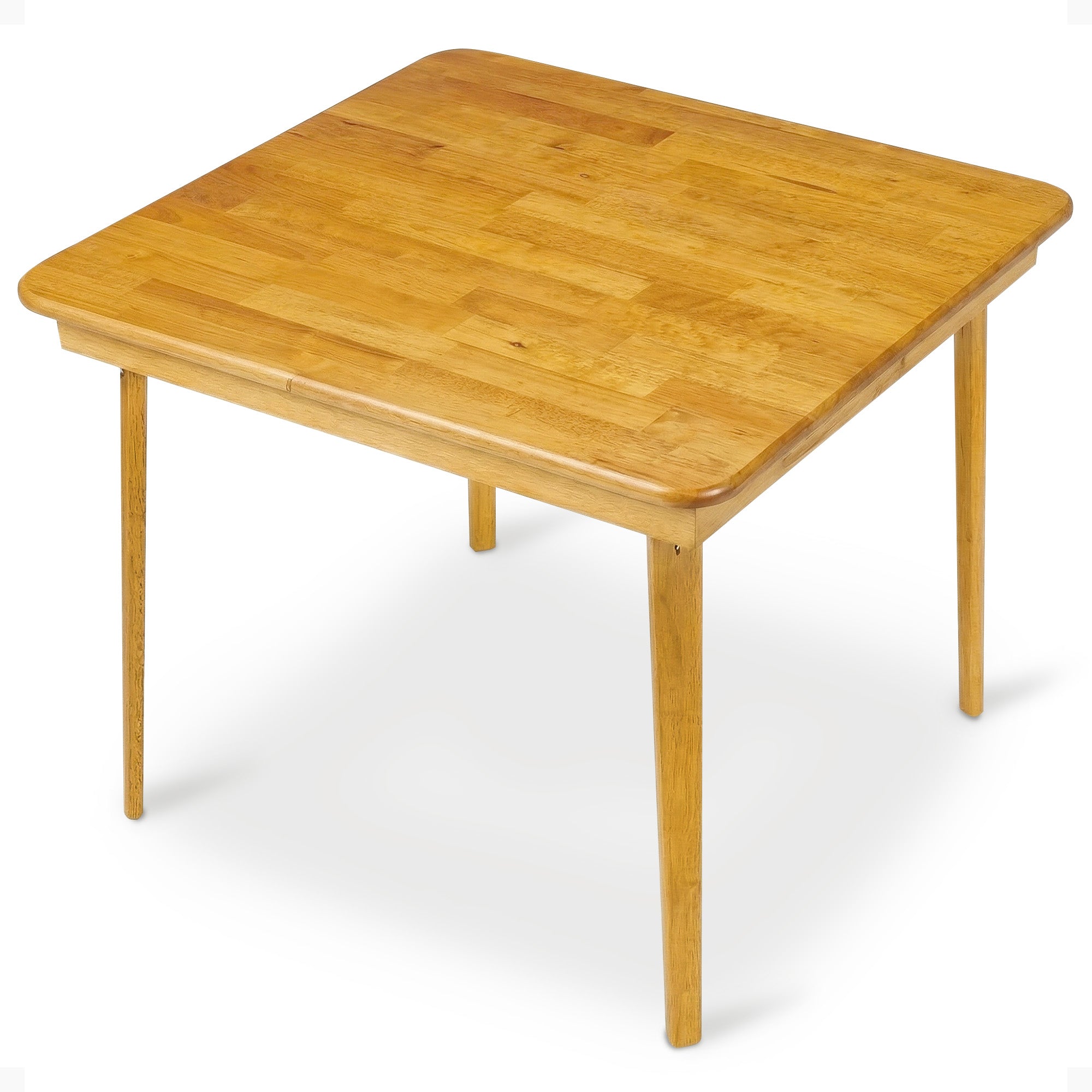 MECO Stakmore Straight Edge Solid Wood Folding Card Table, Oak Frame (Open Box)