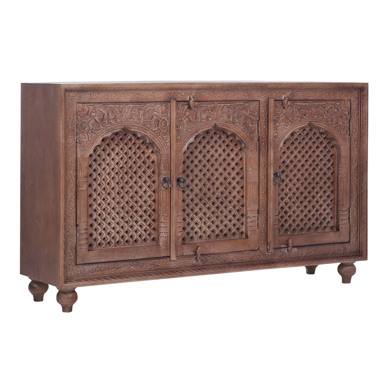 Patrin Nomad Wooden Sideboard in Brown Distressed Finish