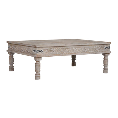 Emin Nomad Wooden Rectangular Coffee Table in Distressed Natural Finish