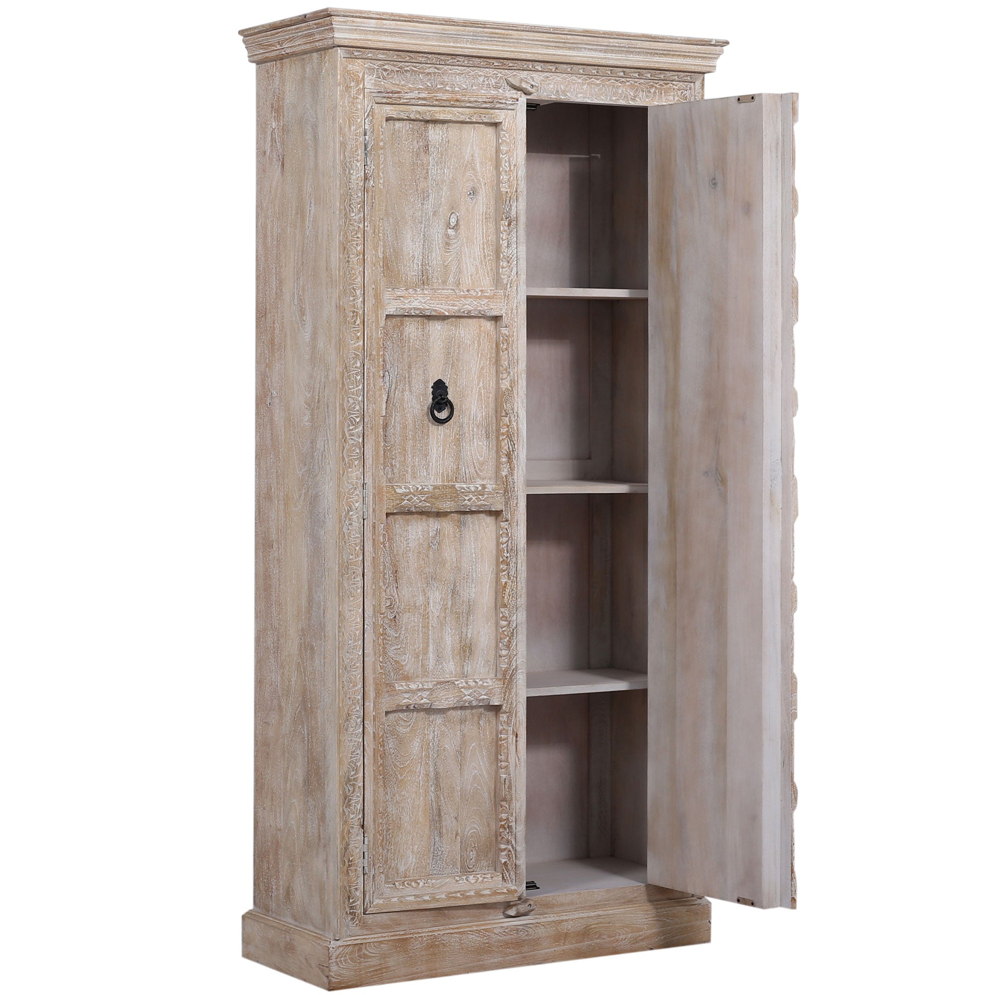 Mahala Nomad Wooden Cabinet in Distressed Natural Finish - VMInnovations