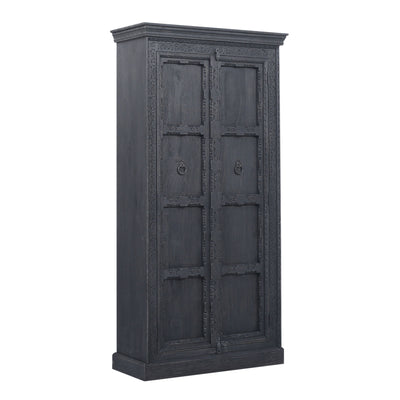 Mahala Nomad Wooden Cabinet in Black Distressed Finish