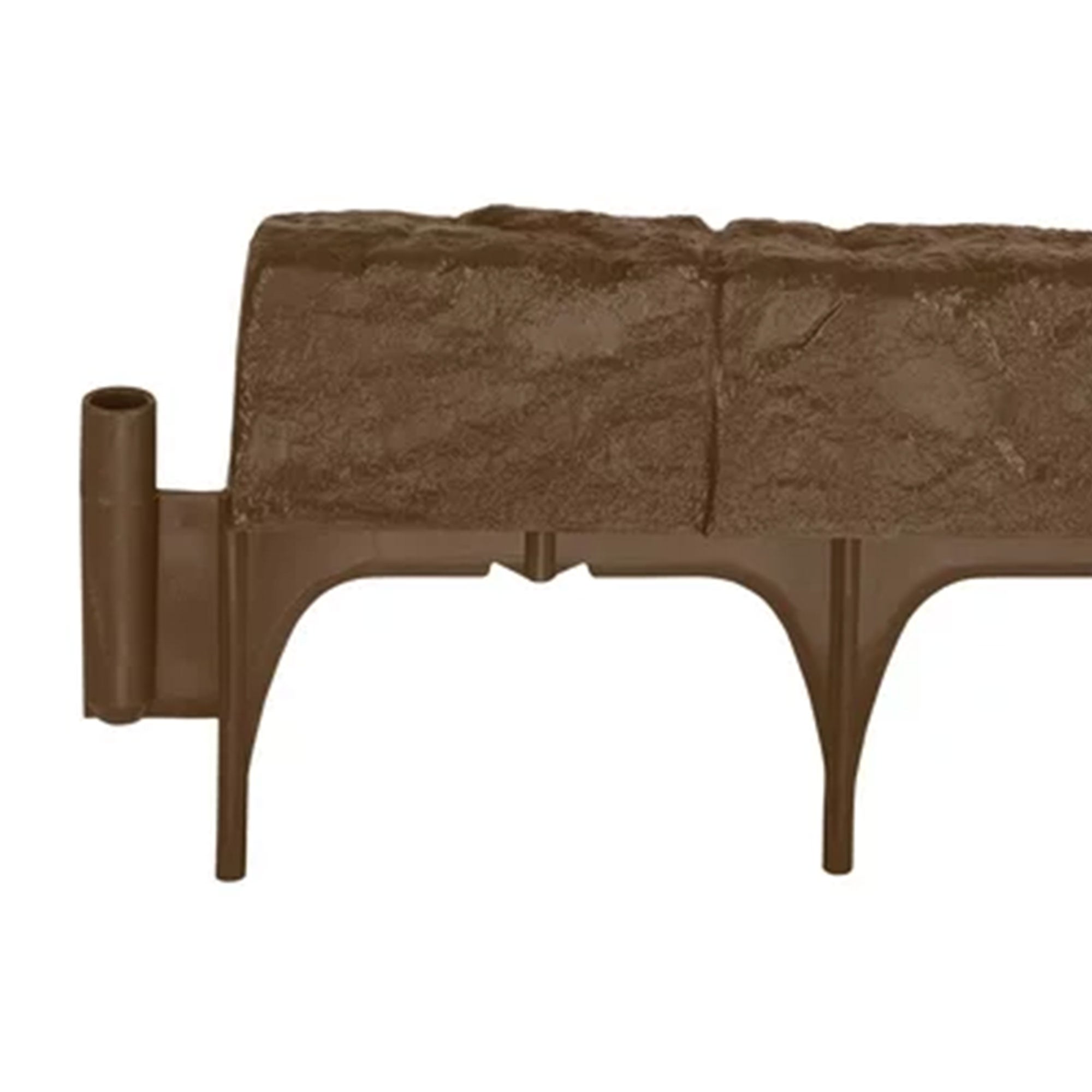 Suncast Plastic Border Stone Edging for Enclosing Flower Beds or Garden, Brown - VMInnovations