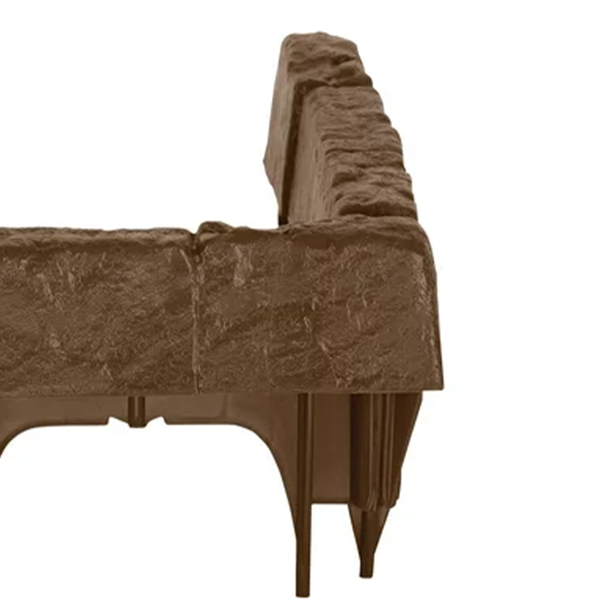 Suncast Plastic Border Stone Edging for Enclosing Flower Beds or Garden, Brown - VMInnovations