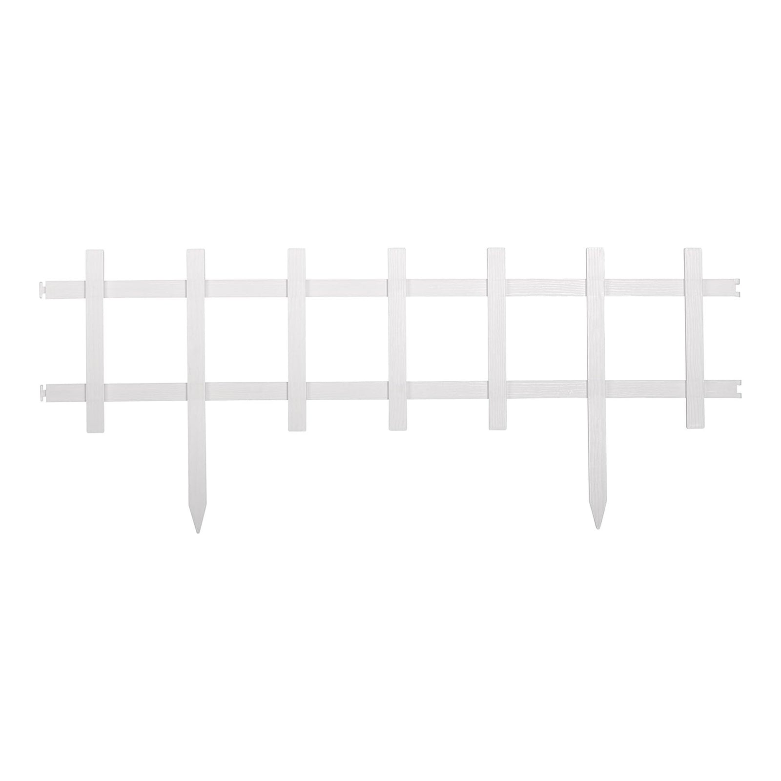 Suncast Cape Cod Styling Long Border Fence w/ Interlocking Tabs, White (4 Pack) - VMInnovations