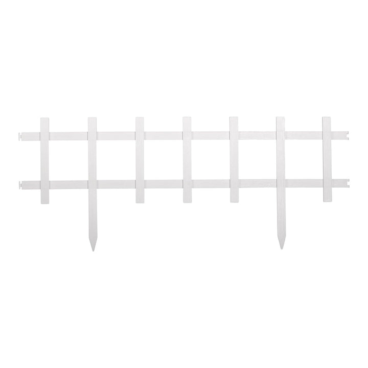 Suncast Cape Cod Styling Long Border Fence w/ Interlocking Tabs, White (4 Pack) - VMInnovations