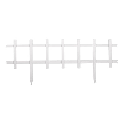 Suncast Cape Cod Styling Long Border Fence w/ Interlocking Tabs, White (4 Pack)