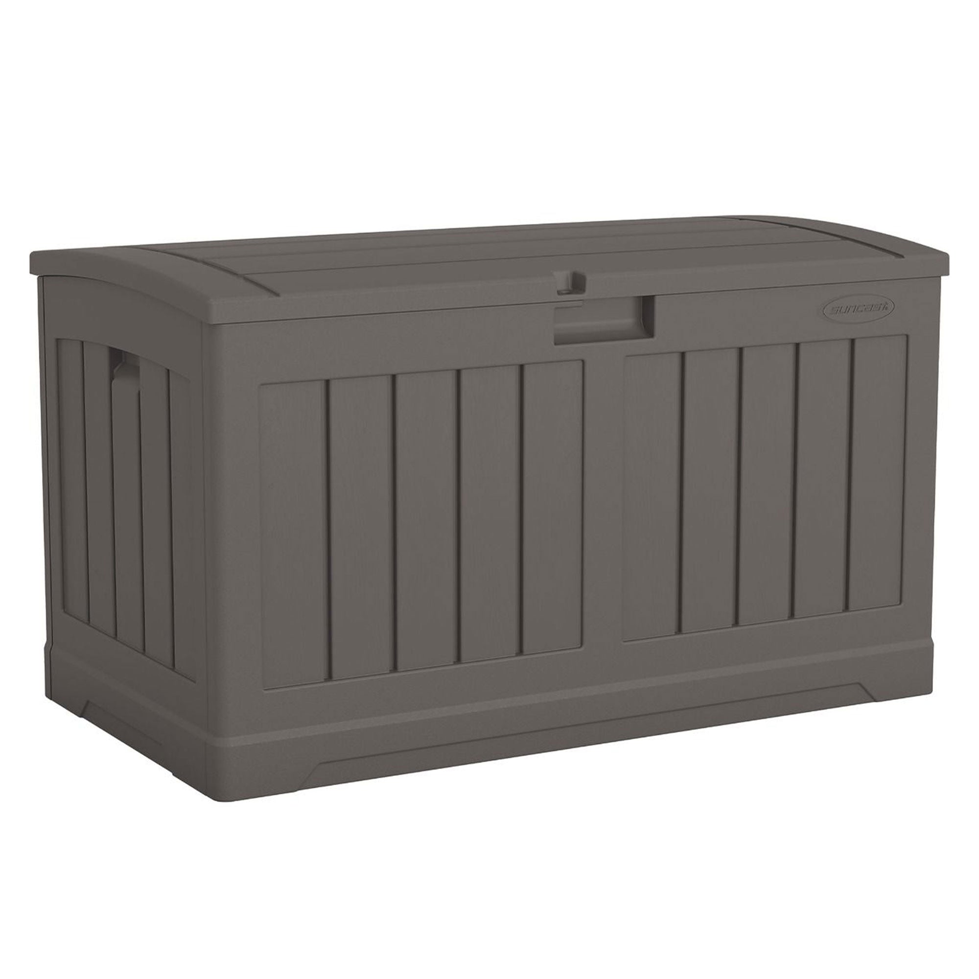 Suncast 50 Gallon Plastic Deck Box with Molded Lockable Feature for Home, Gray - VMInnovations