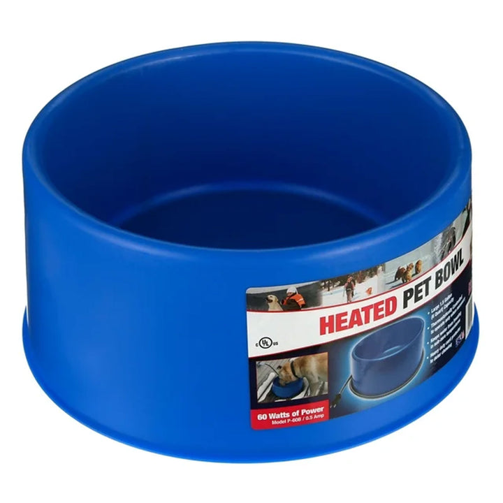 Farm Innovators 60 Watt Premium Plastic Heated Pet Dog and Cat Water Bowl, Blue - VMInnovations