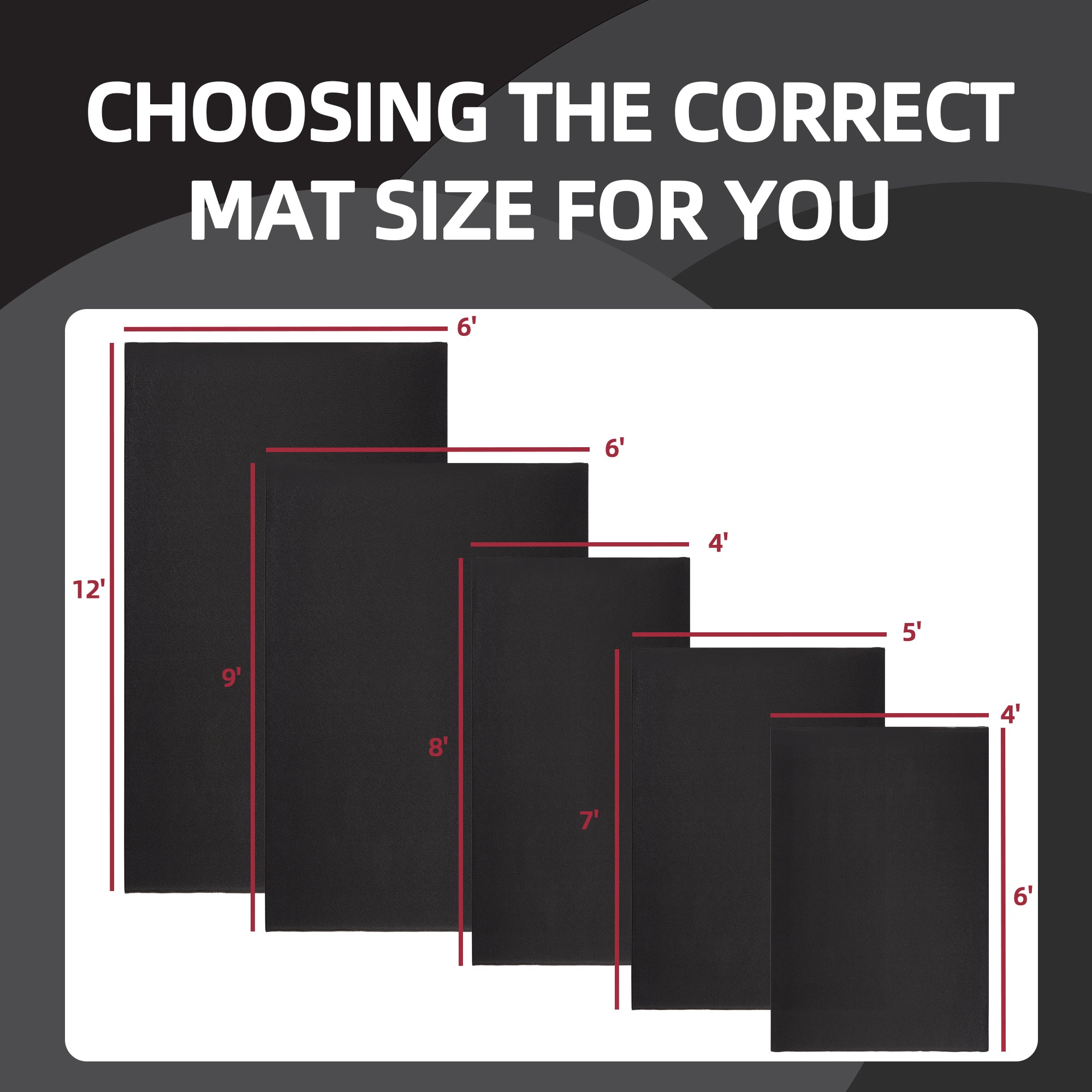 BalanceFrom Fitness 4' x 8' High Density Gym Equipment Mat for Floor Protection - VMInnovations