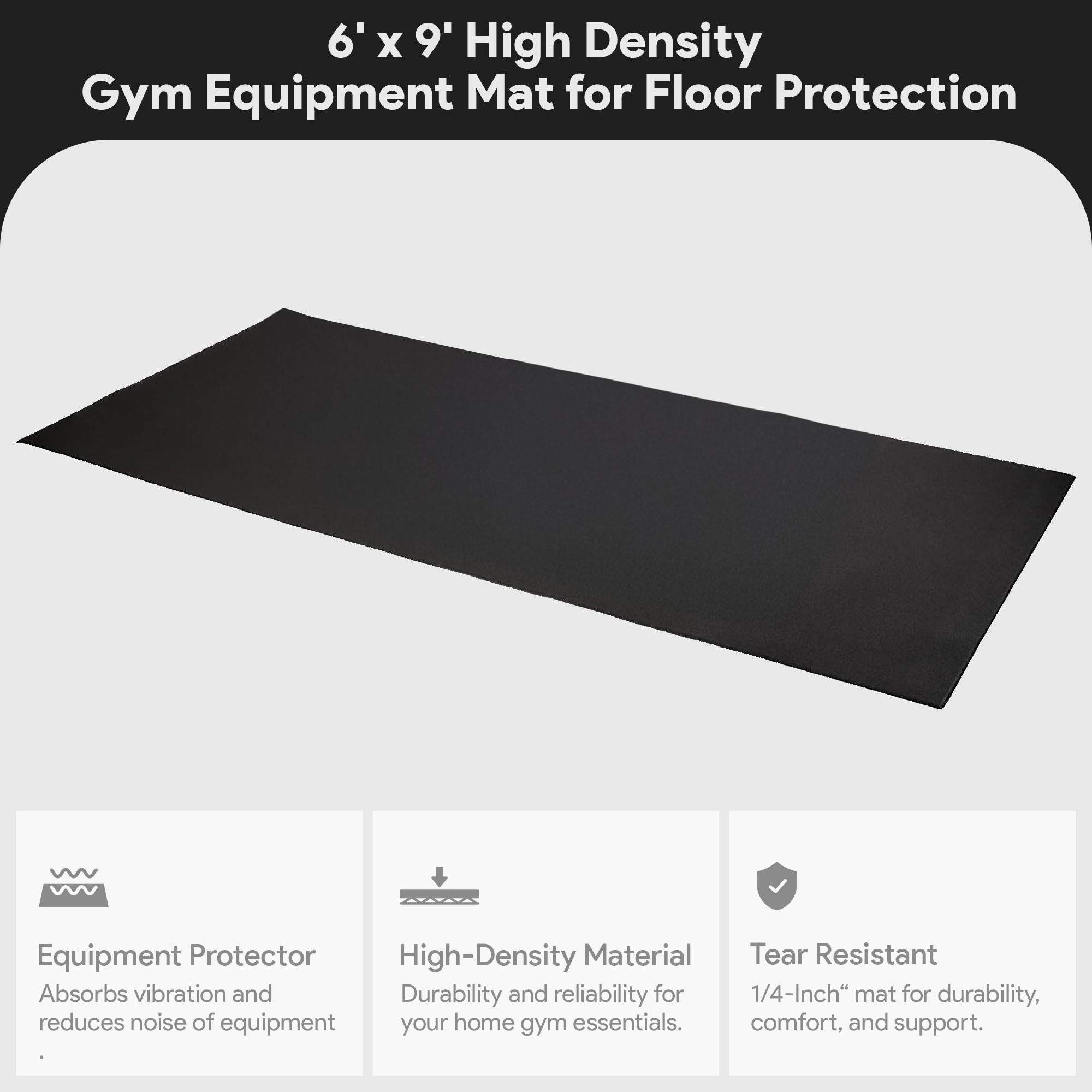 BalanceFrom Fitness 6' x 9' Gym Equipment Mat for Floor Protection (Used) - VMInnovations
