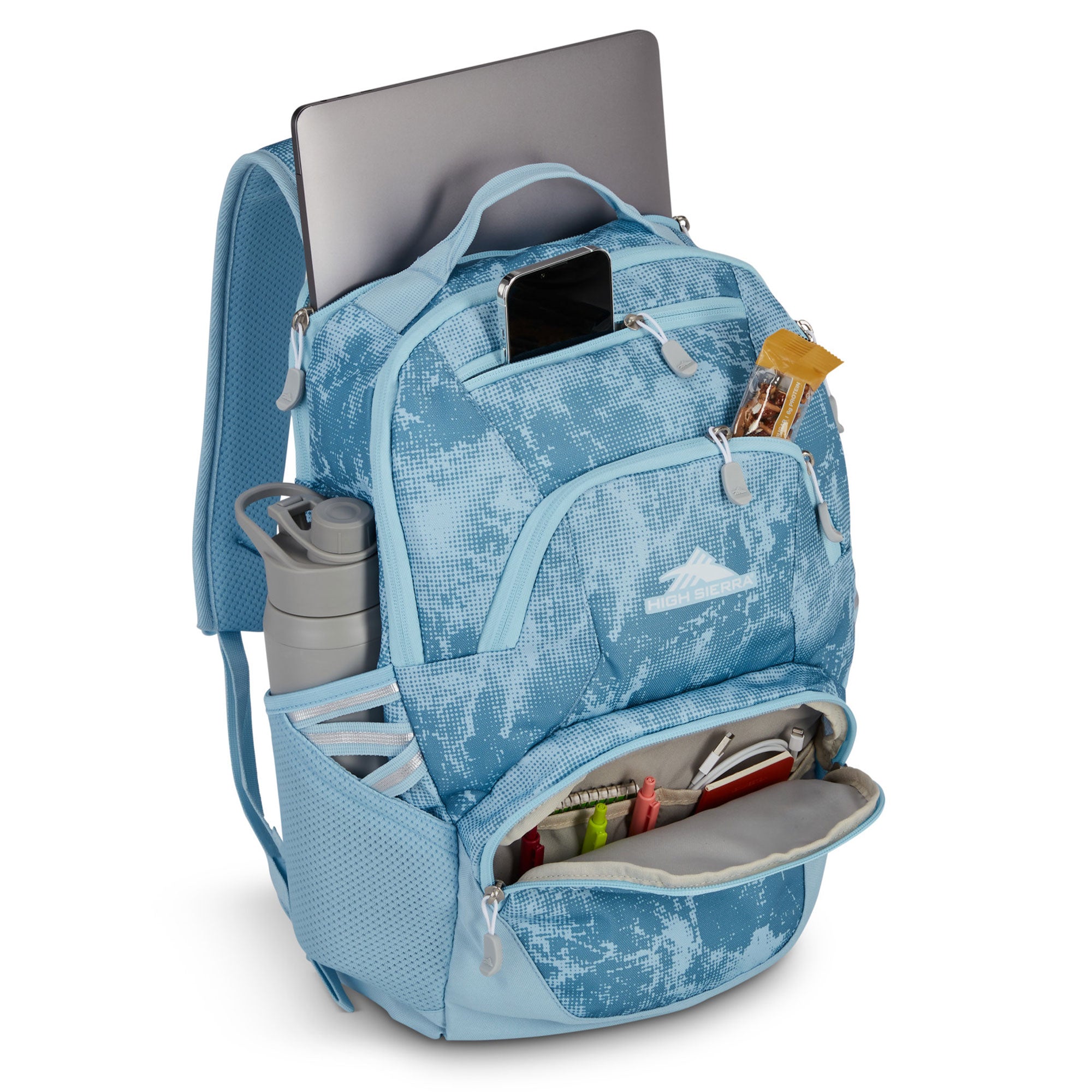 High Sierra Backpack for Laptop, Fits Most 17” Laptops, 30L, Blue Waves (Used) - VMInnovations