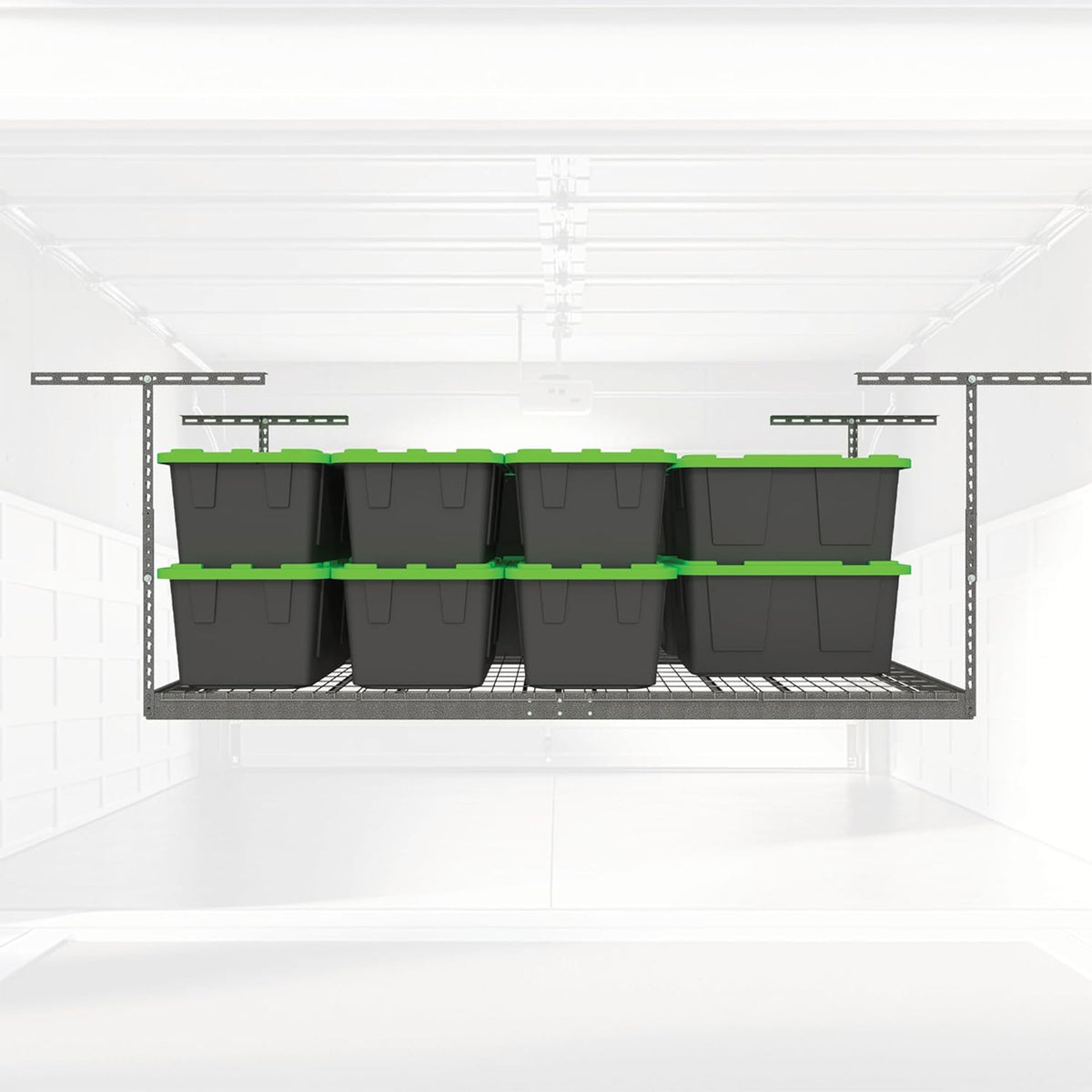 MonsterRax 3' x 8' Overhead Garage Storage Rack Holds Up to 450 Pounds, Grey
