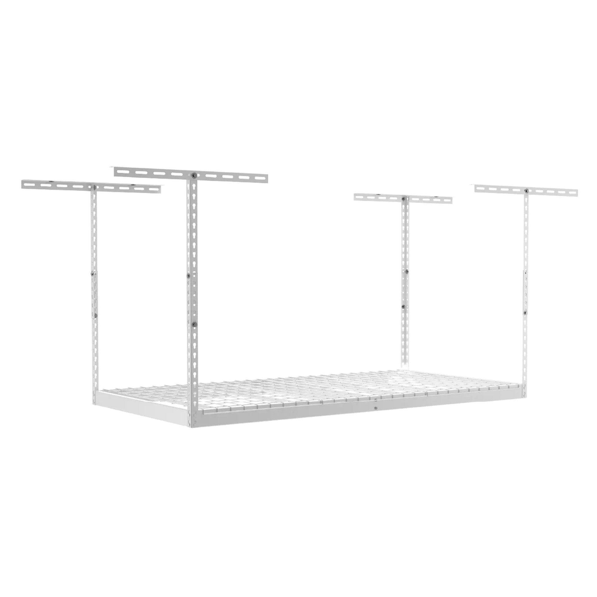 SafeRacks 2' x 8' Overhead Garage Storage Rack Holds Up to 400 Pounds, White