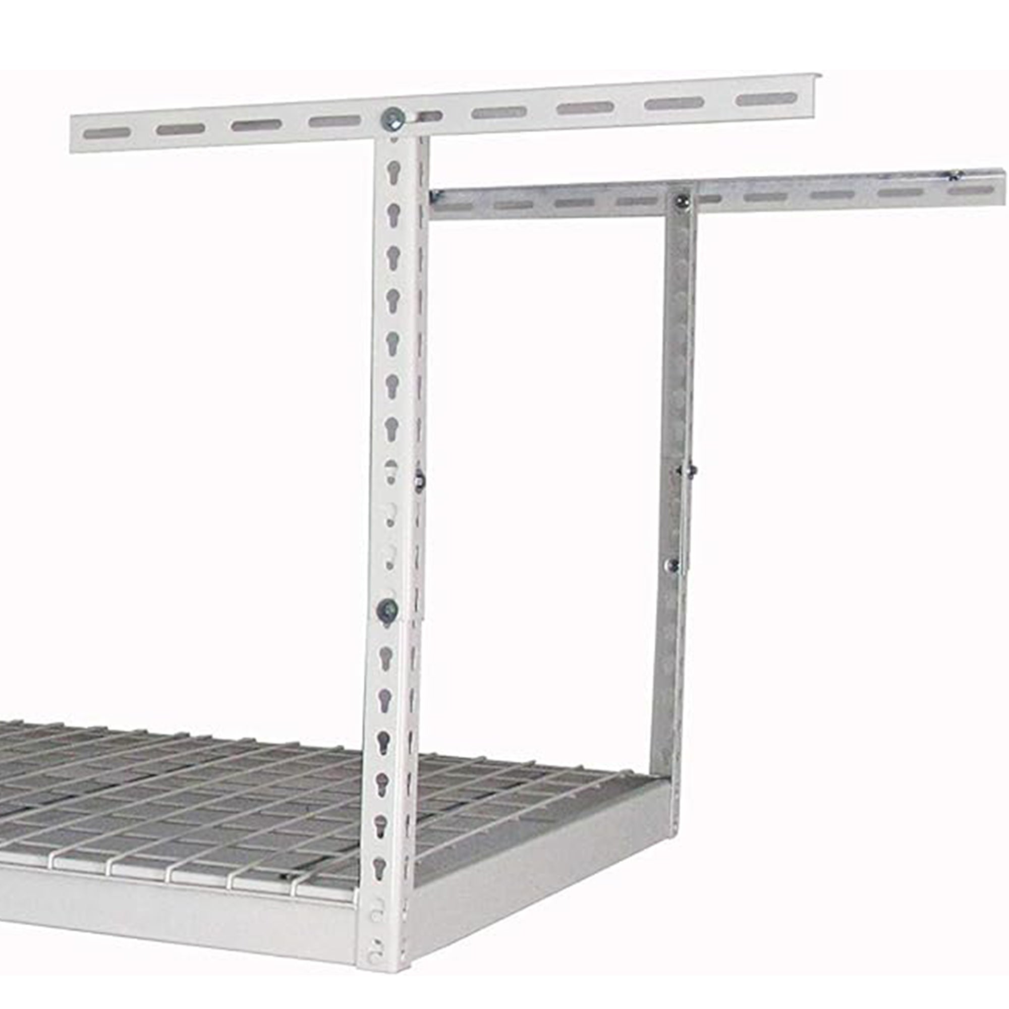 SafeRacks 3' x 8' Overhead Garage Storage Rack Holds Up to 500 Pounds, White