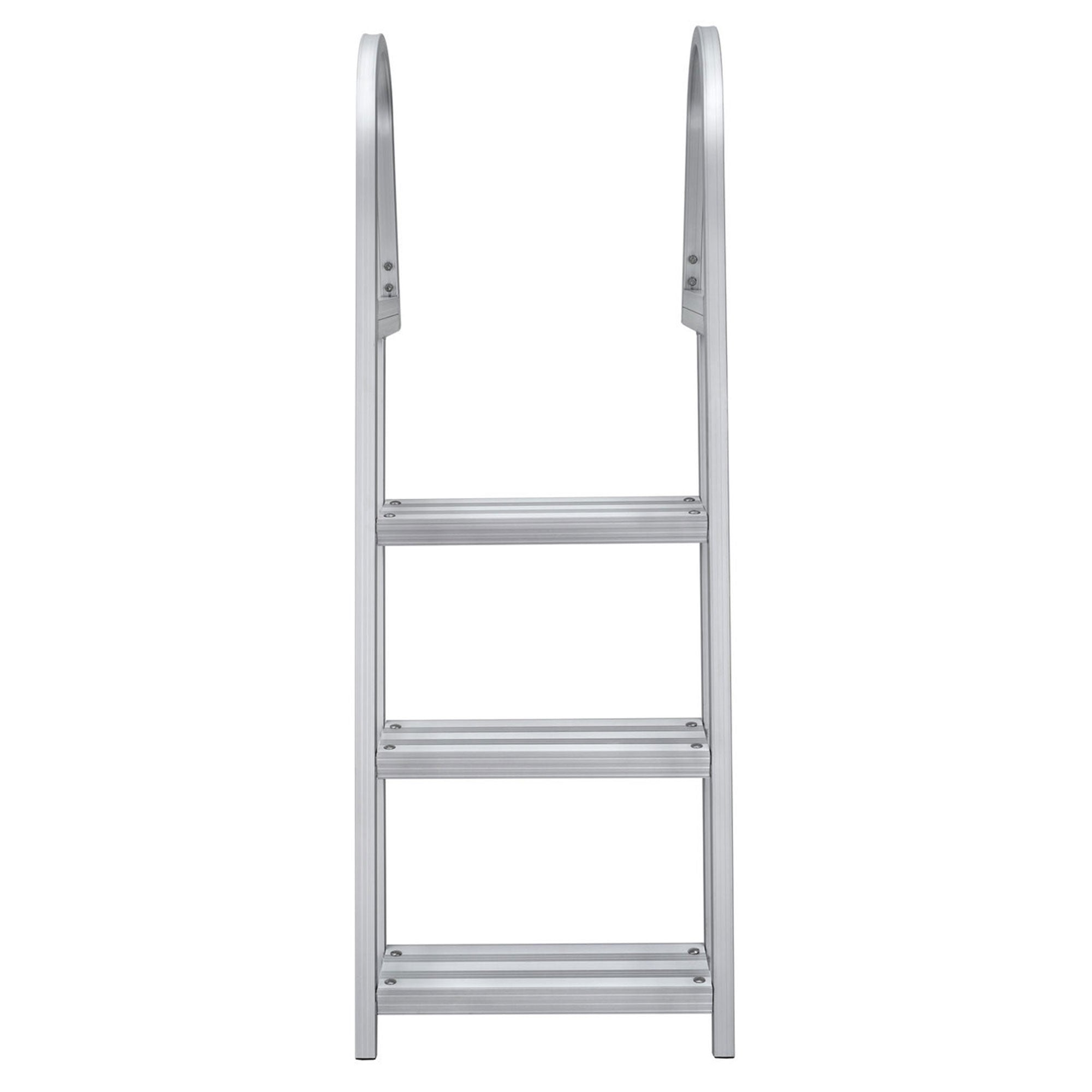 RecPro 3Step Angled Aluminum Pontoon Dock and Boat Boarding Ladder, Silver(Used) - VMInnovations