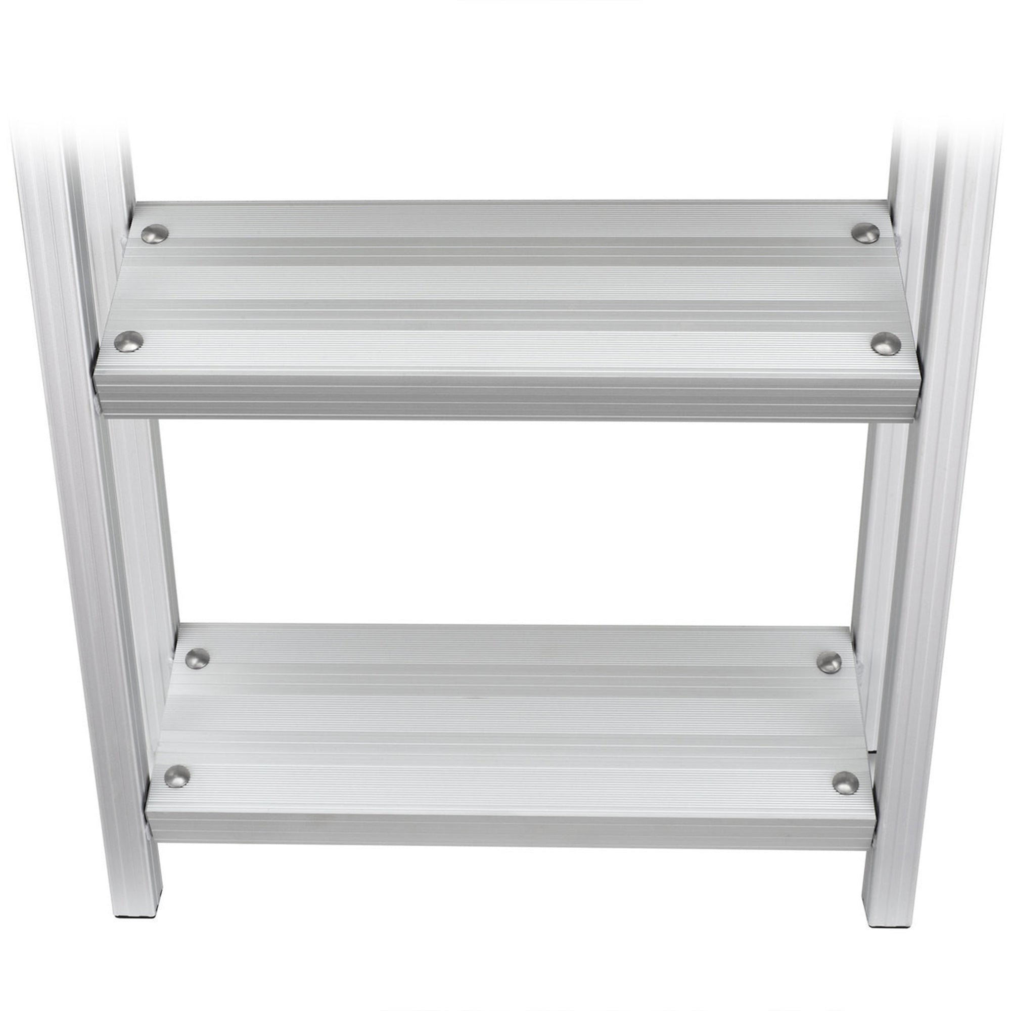 RecPro 5 Step Angled Aluminum Pontoon Dock & Boat Boarding Ladder, Silver (Used) - VMInnovations