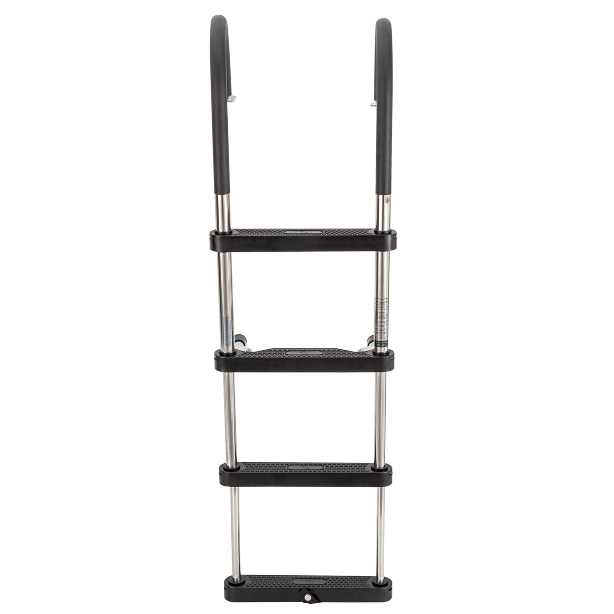 RecPro Compact Stainless Steel Heavy Duty 4 Step Pontoon Boat Ladder (Open Box)