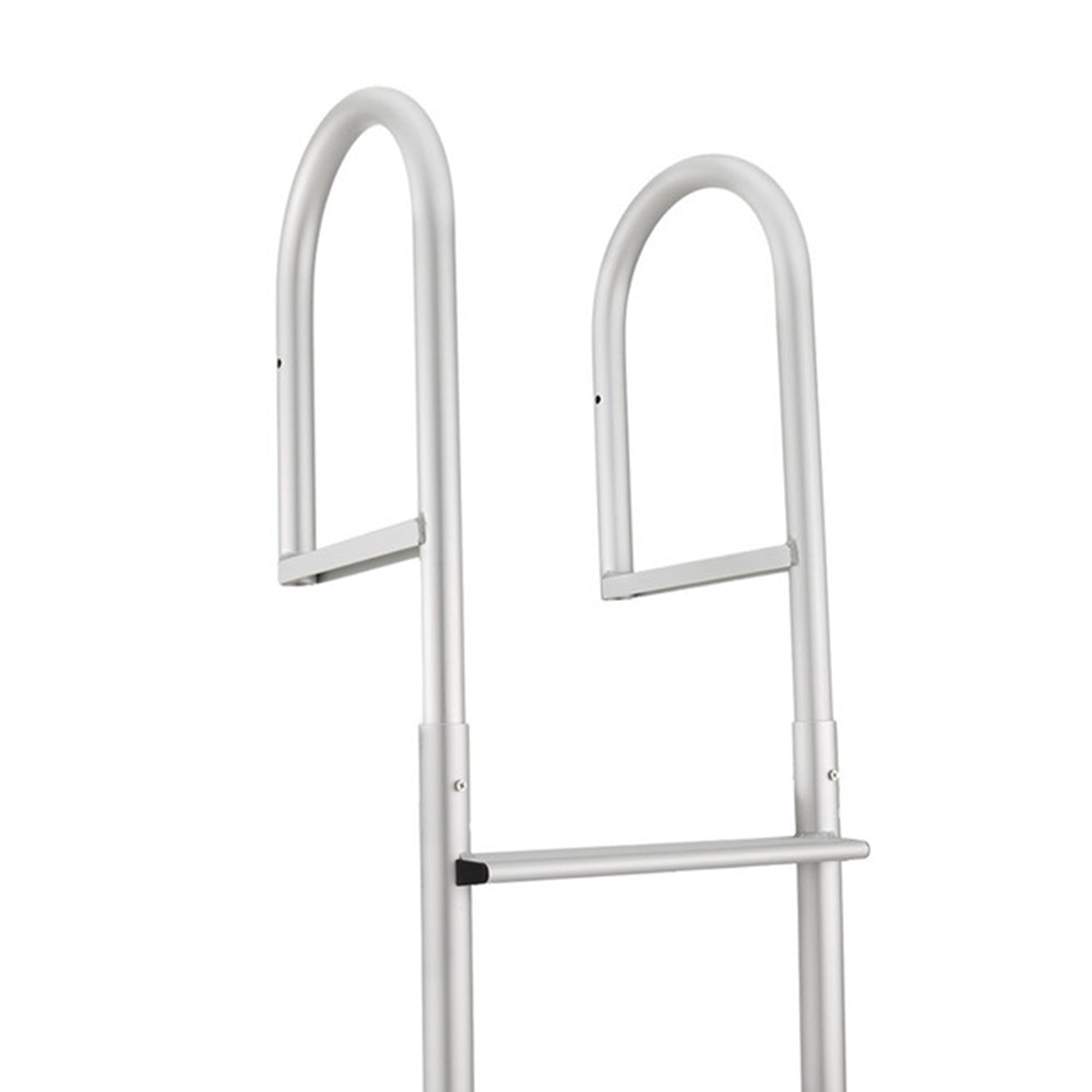 RecPro 5 Step Aluminum Marine Grade Dock and Pier Stationary Ladder, Silver - VMInnovations