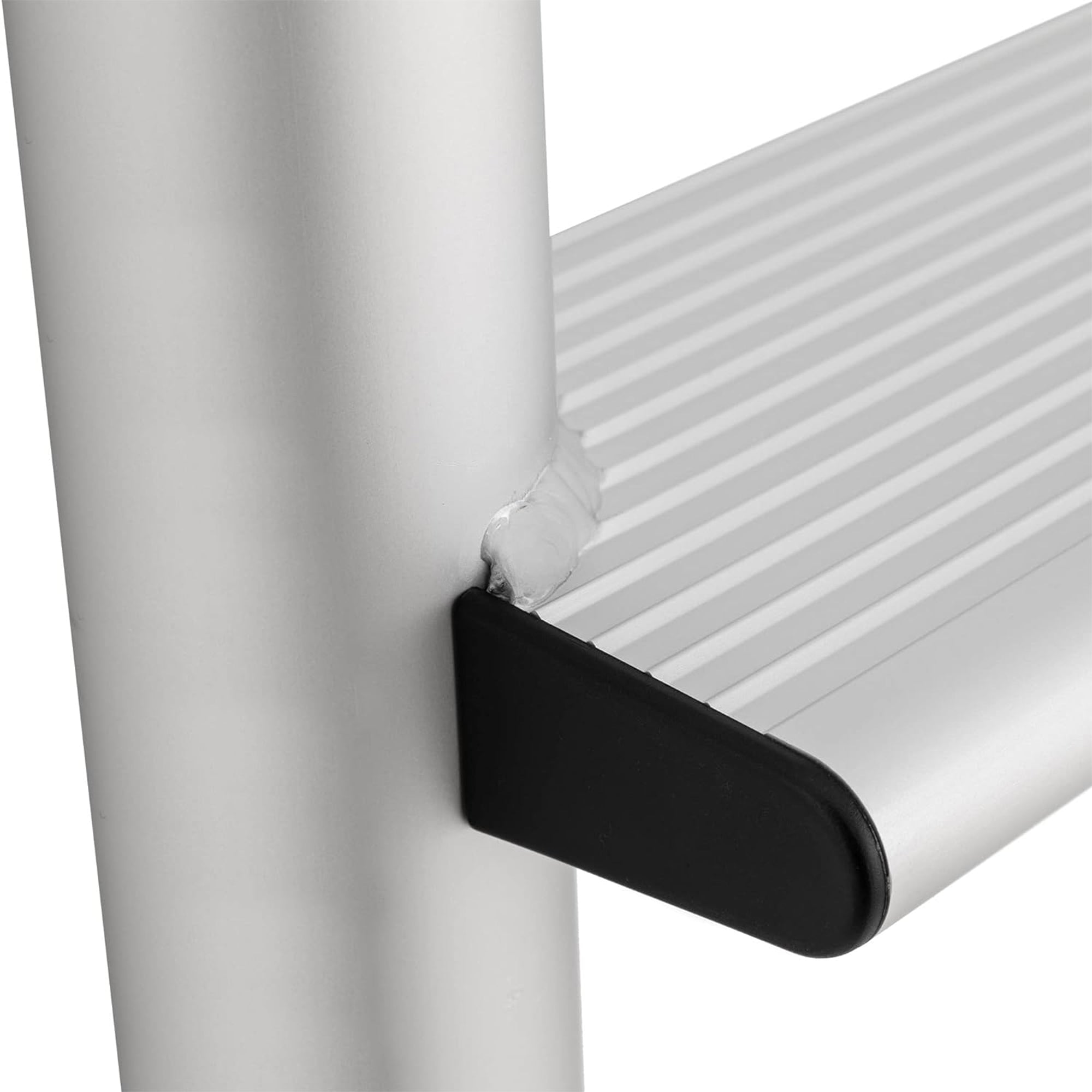 RecPro 5 Step Aluminum Marine Grade Dock and Pier Stationary Ladder, Silver - VMInnovations