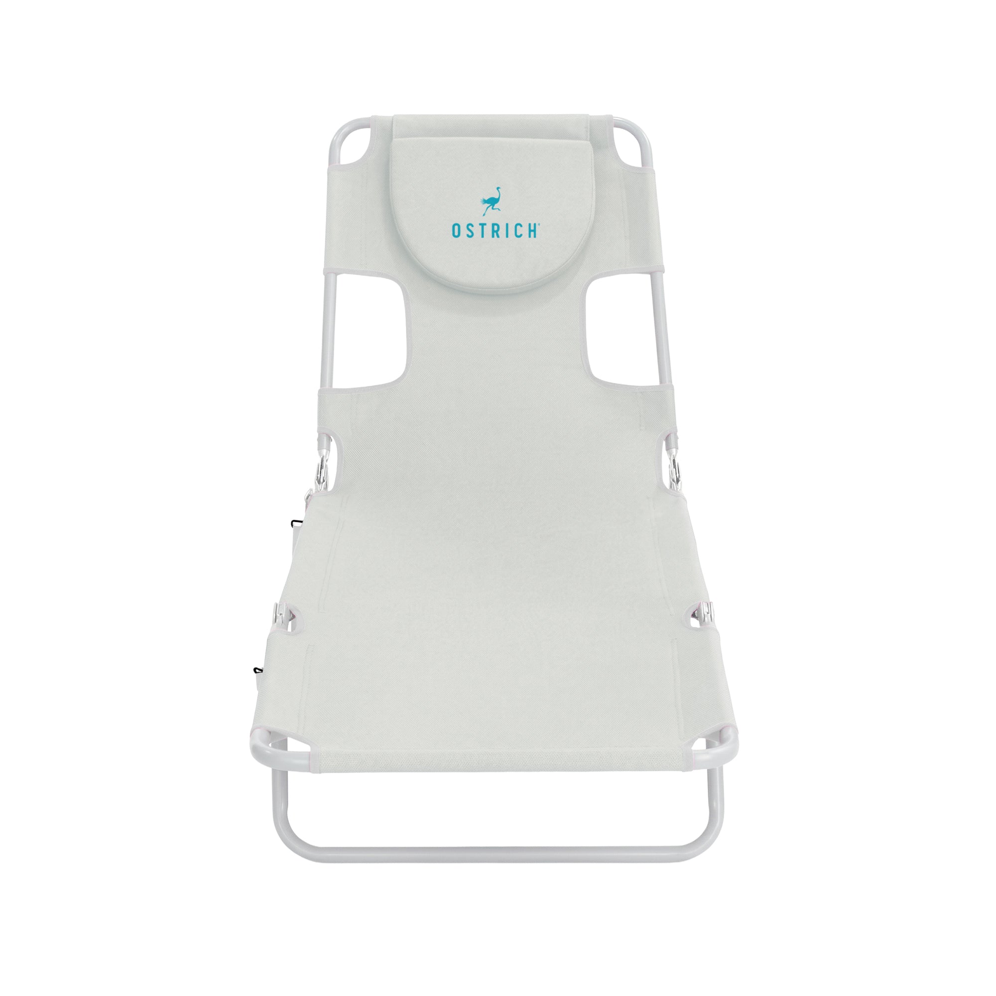 Ostrich The Original Chaise Lounge, Facedown Beach Pool Tanning Chair, White