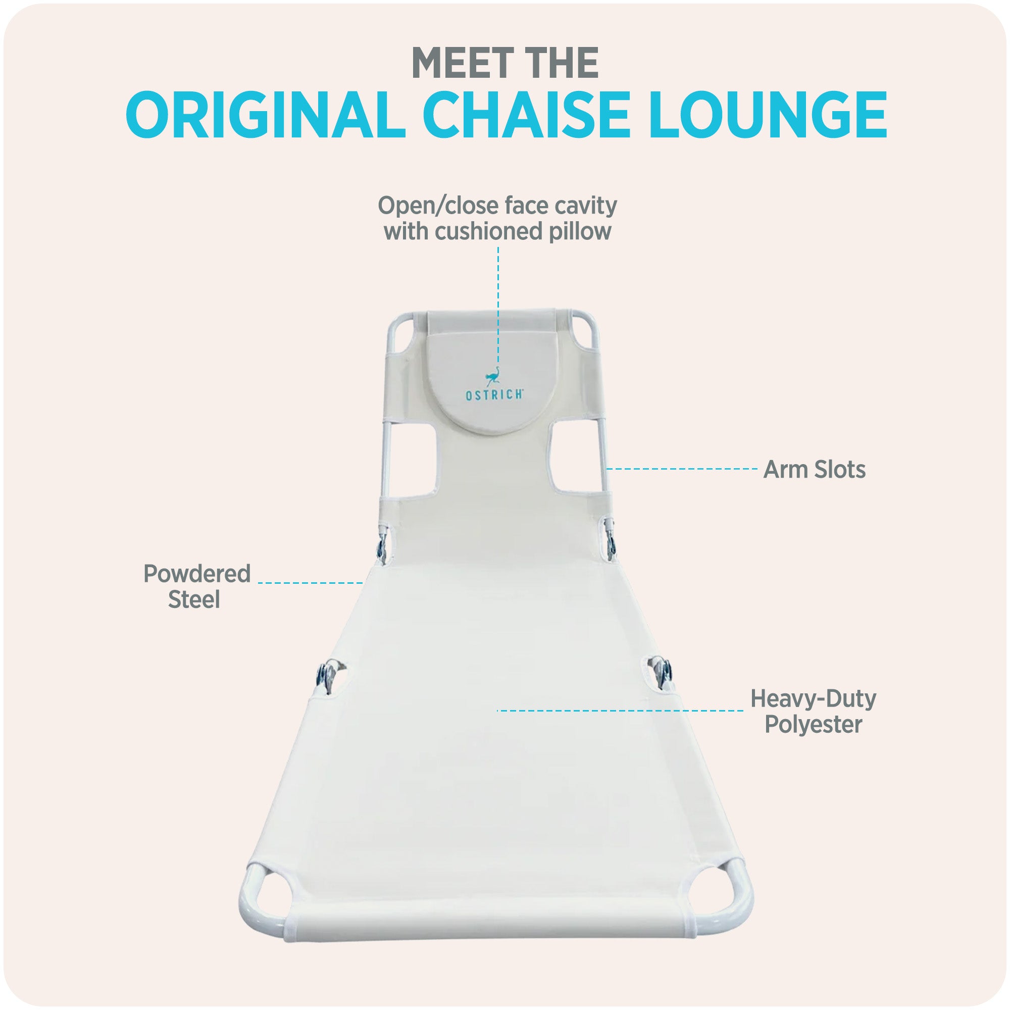 Ostrich The Original Chaise Lounge Portable Beach Chair & Custom Fitted Towel - VMInnovations