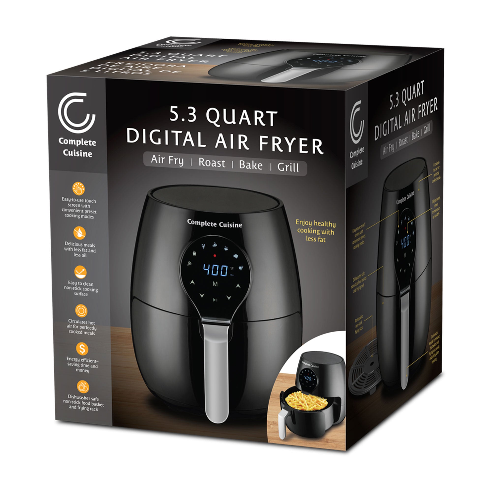 Complete Cuisine CC-5300-DG-AF 5.3-Quart Digital Air Fryer (Used) - VMInnovations