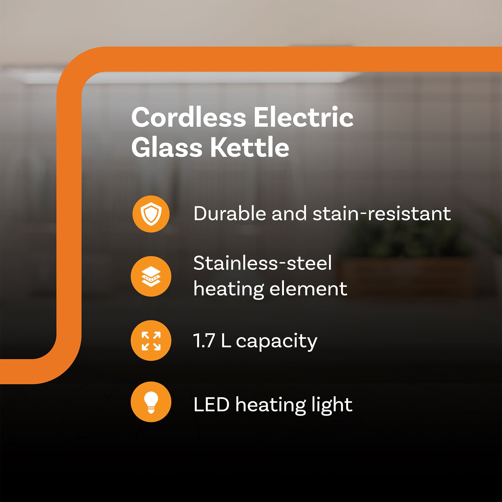 Complete Cuisine CC-EK-1000 Standard Electric Tea Kettle, 1.7 Liters (Open Box) - VMInnovations