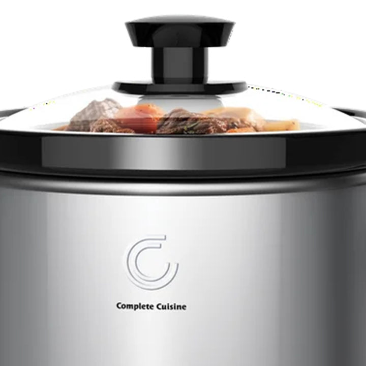 Complete Cuisine CC-1500-SL 1 1/2-Quart Round Stainless-Steel Slow Cooker - VMInnovations